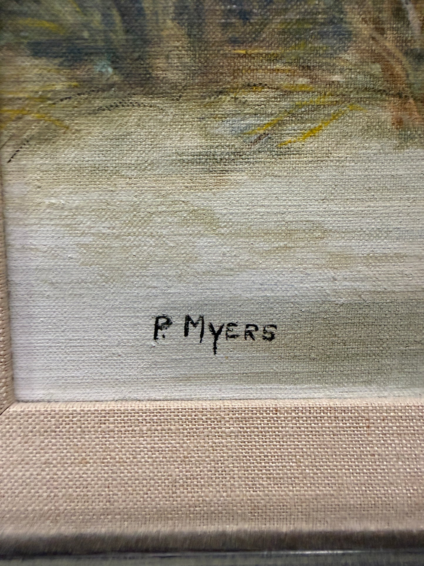 P. Myers Signed Oil Painting, Coastal Dune Landscape, Framed