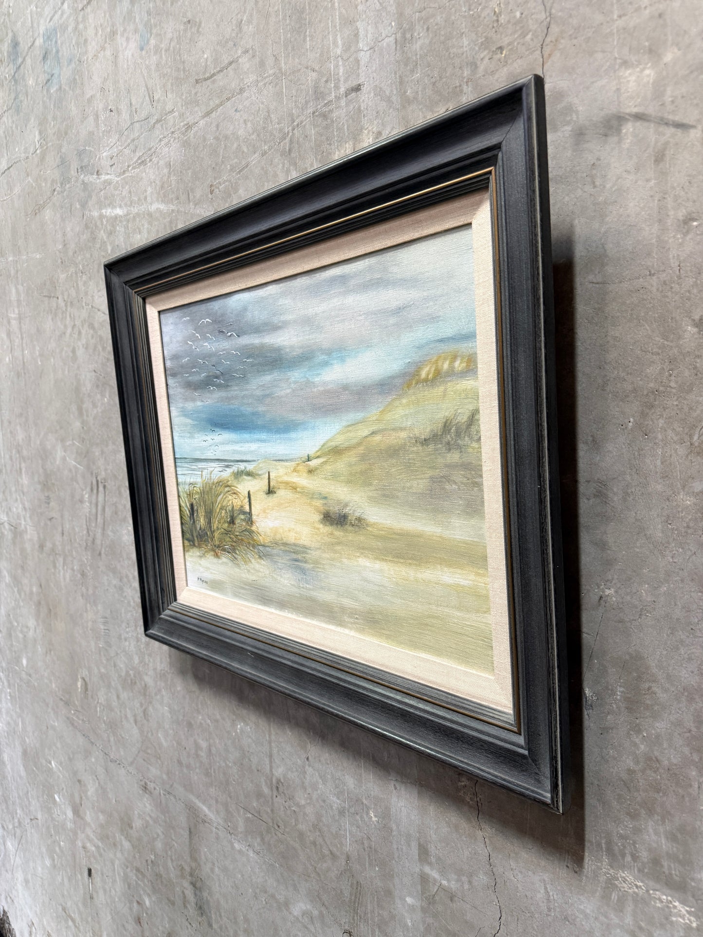 P. Myers Signed Oil Painting, Coastal Dune Landscape, Framed