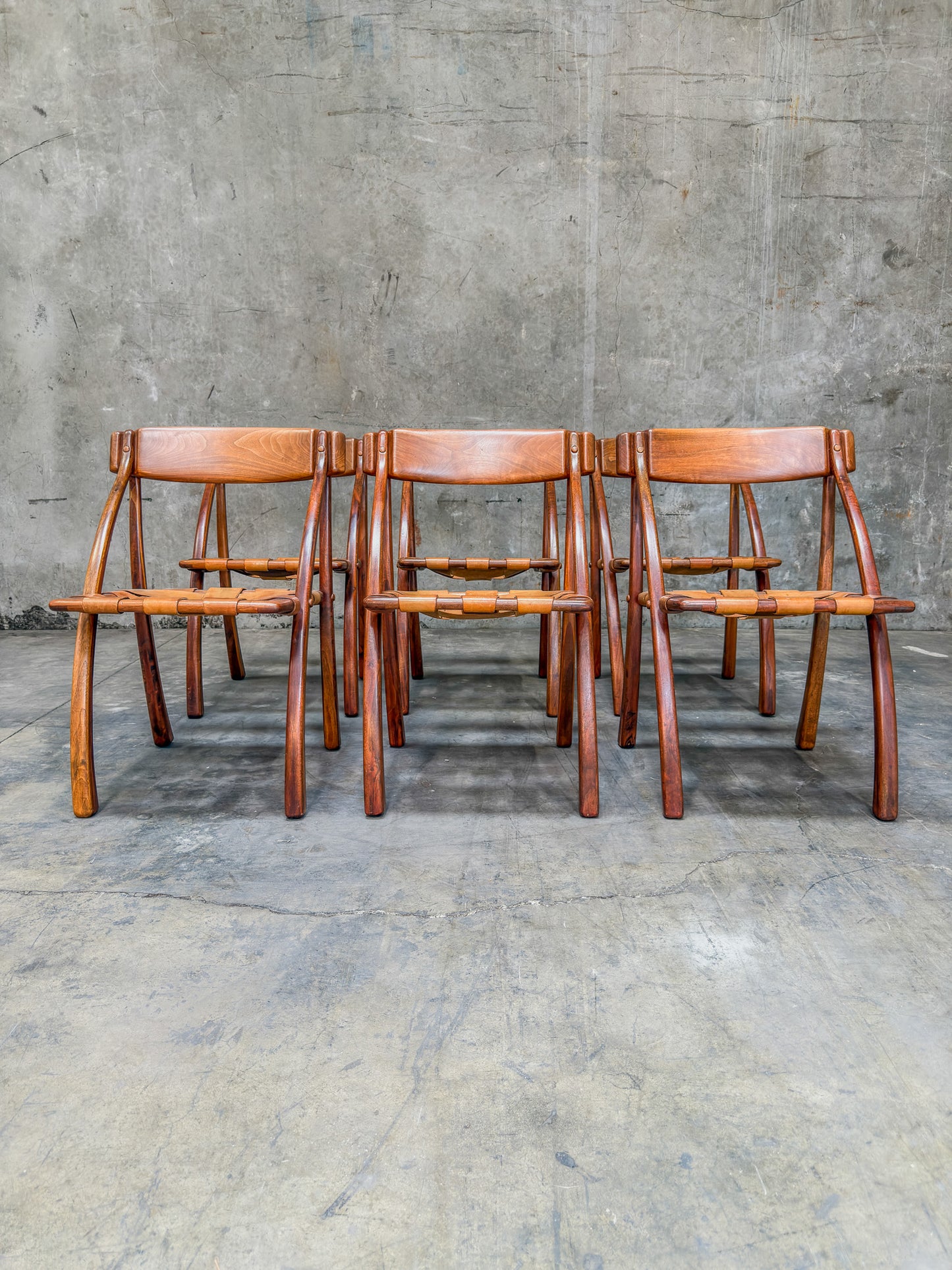 Rare Set of Six Arthur Espenet Carpenter "Wishbone" Dining Chairs