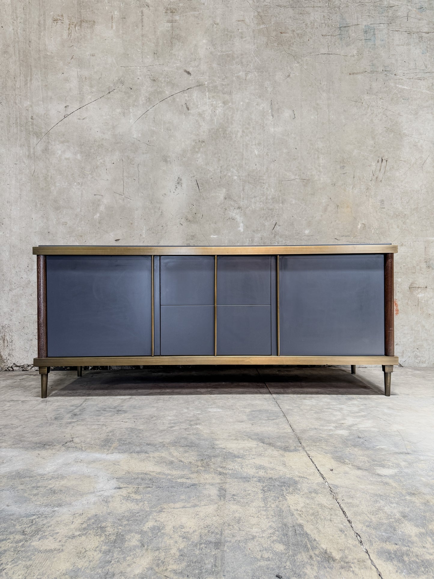 Jiun Ho Montresor Sideboard - Oak, Cinnamon Brass Accents