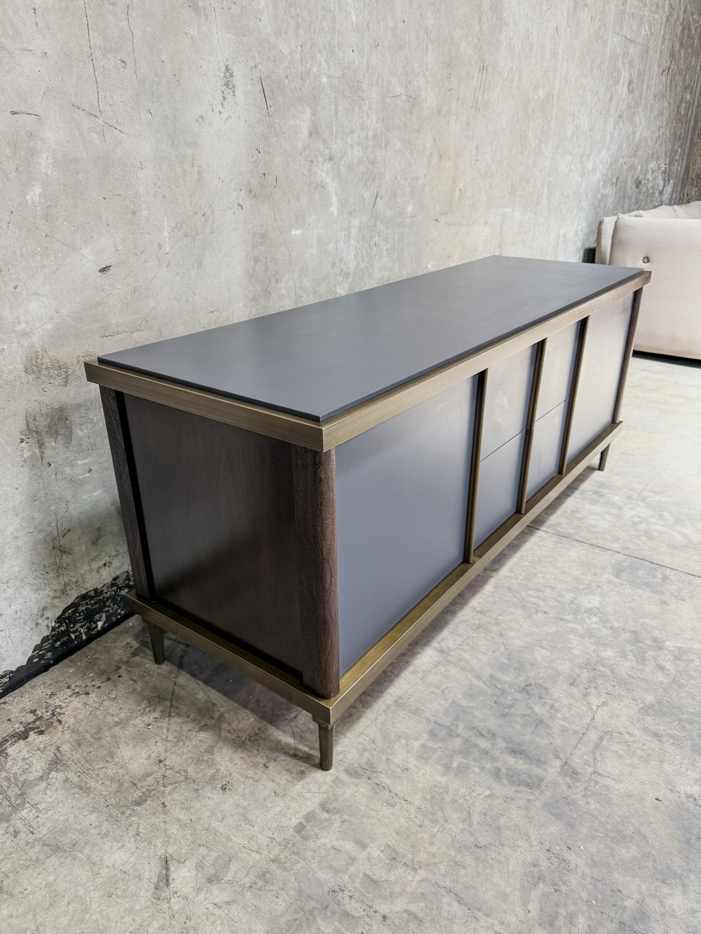 Jiun Ho Montresor Sideboard - Oak, Cinnamon Brass Accents