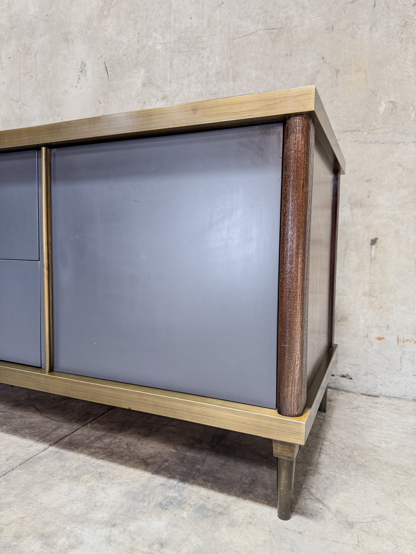 Jiun Ho Montresor Sideboard - Oak, Cinnamon Brass Accents