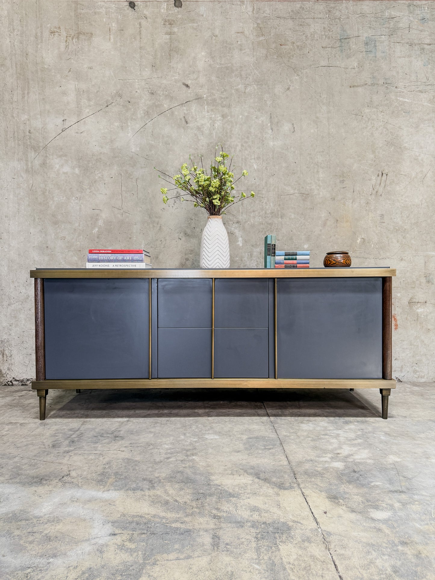 Jiun Ho Montresor Sideboard - Oak, Cinnamon Brass Accents