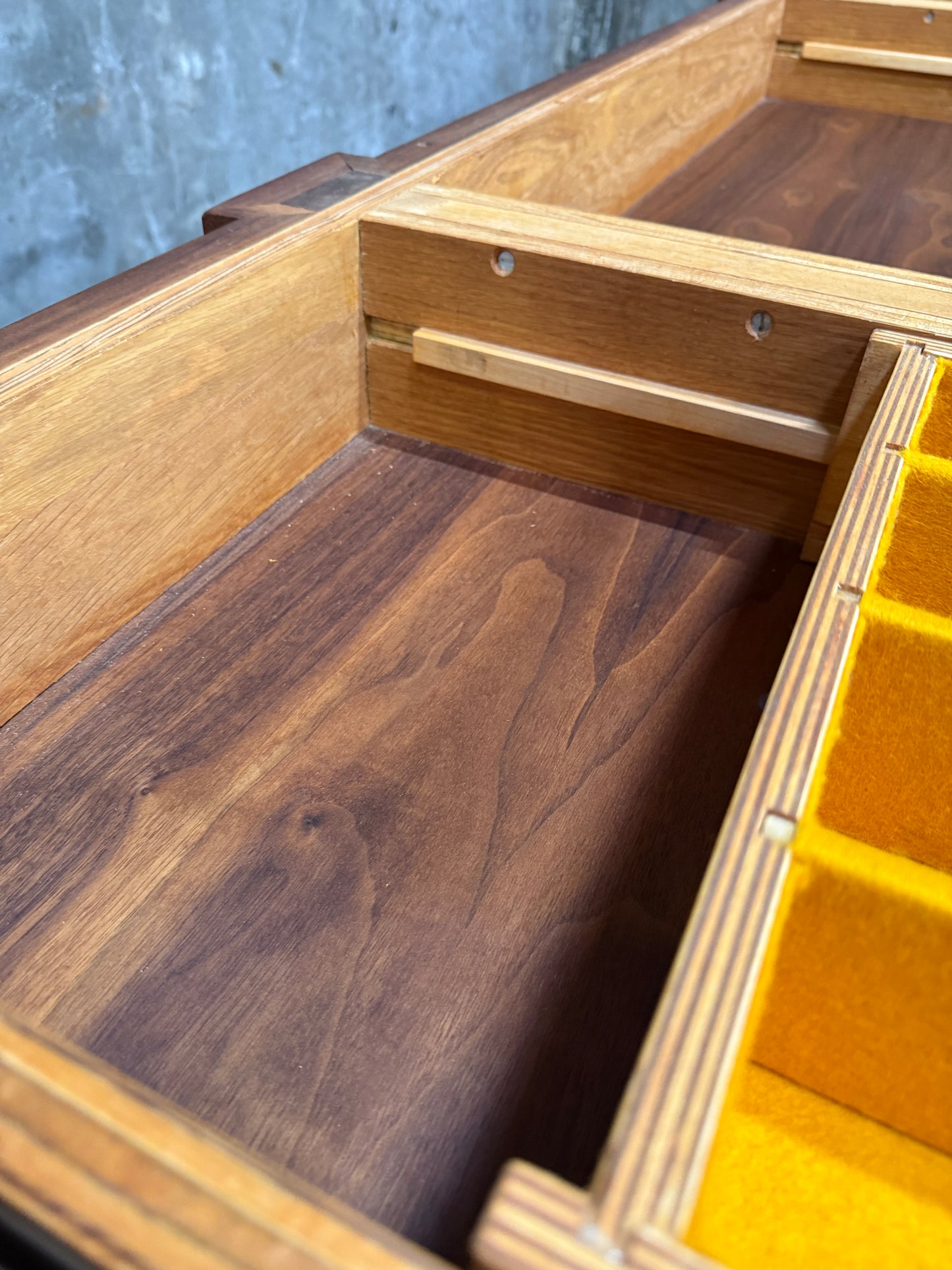 1970s Custom Handcrafted Arts & Crafts Revival Sideboard with Fold-Out Top and Lined Drawers – Brunner Cabinet Shop, San Francisco