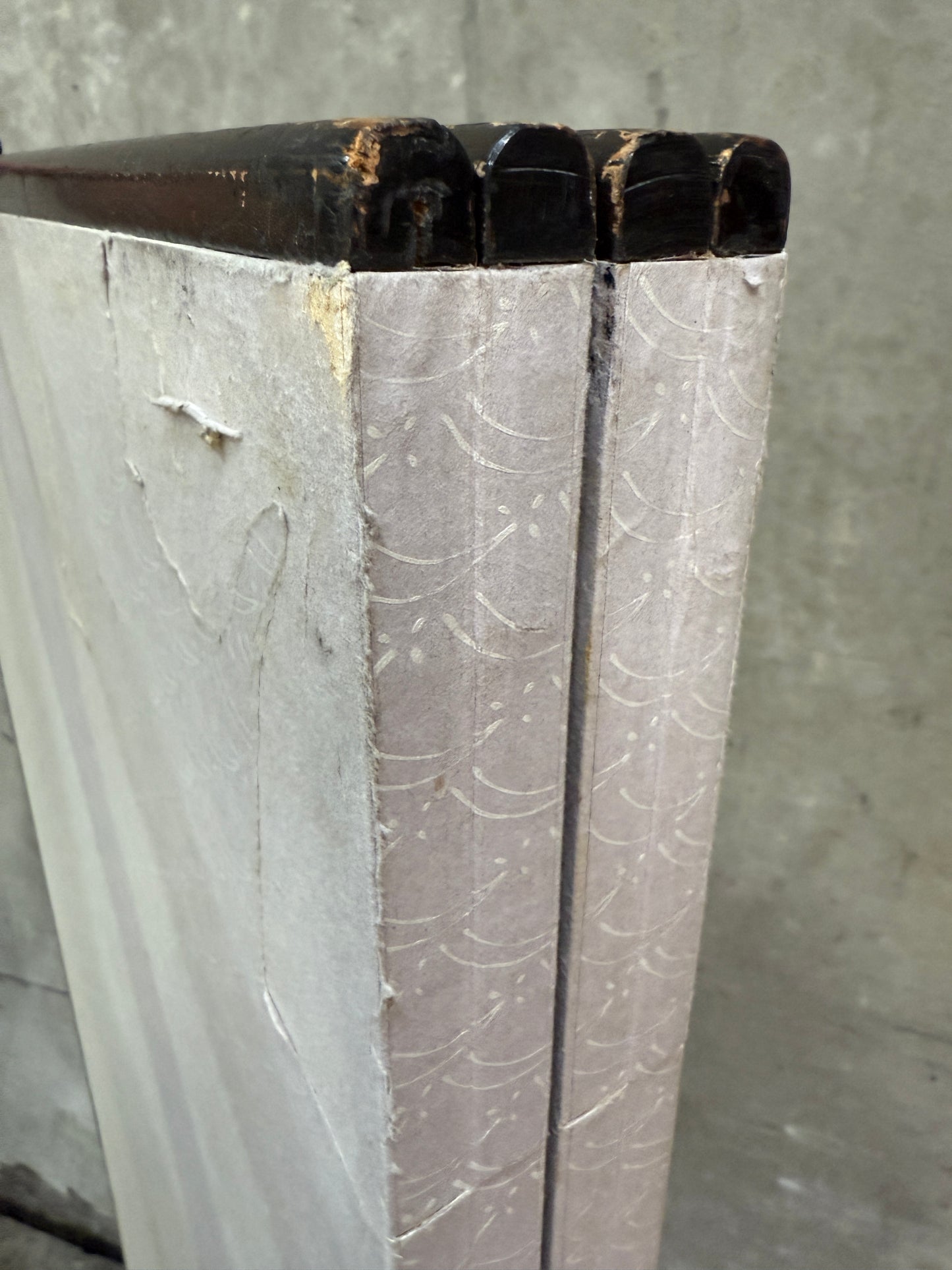 19th Century Japanese Meiji Period Four-Panel Folding Screen – Gilt Paper with Chrysanthemums, Morning Glories & Landscape, 67.5″H × 98″W