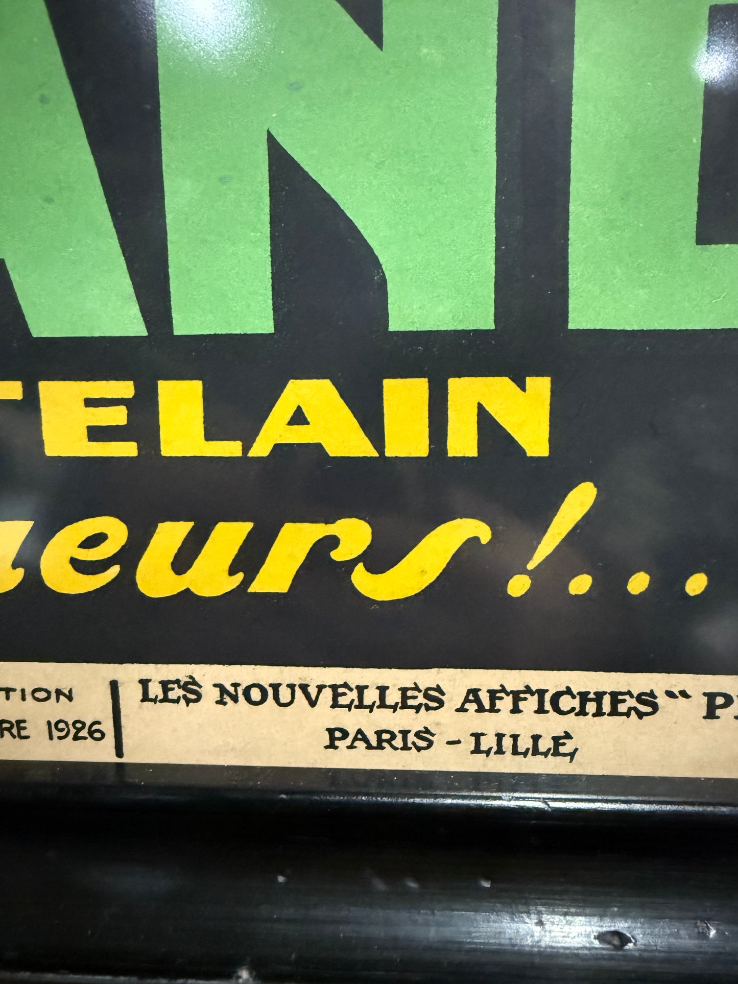 Original 1926 Art Deco Brasserie Lengrand Poster, Phi (Paul Nerfi) Frog Beer French Vintage Advertising Lithograph (44" x 32")