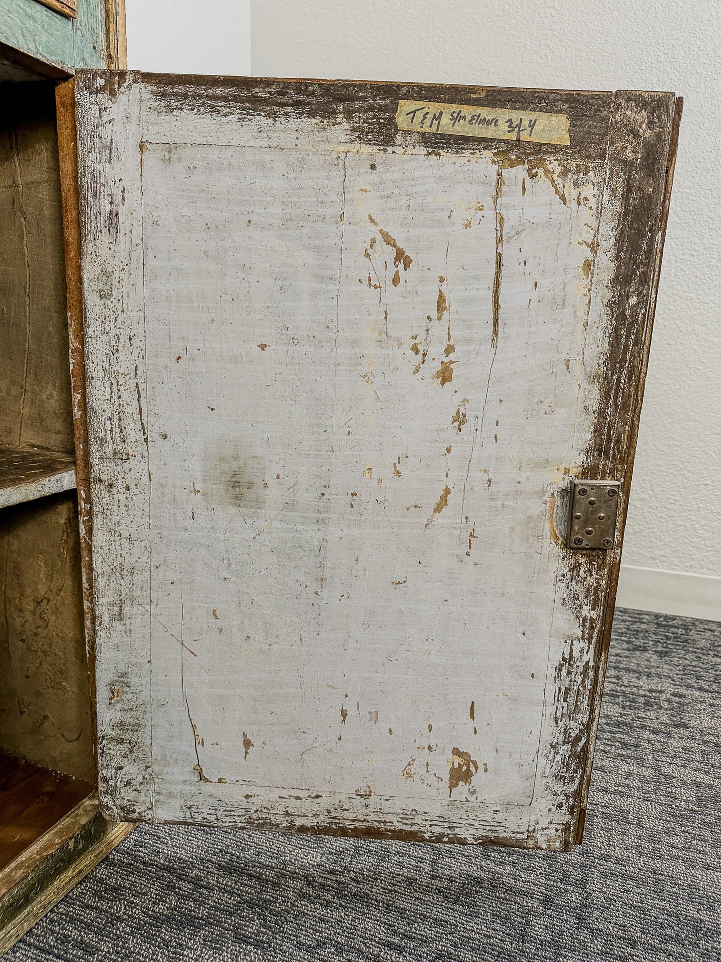 18th C. Tuscan Provincial Painted Display Cabinet Italy c.1780 91"H Blue Green