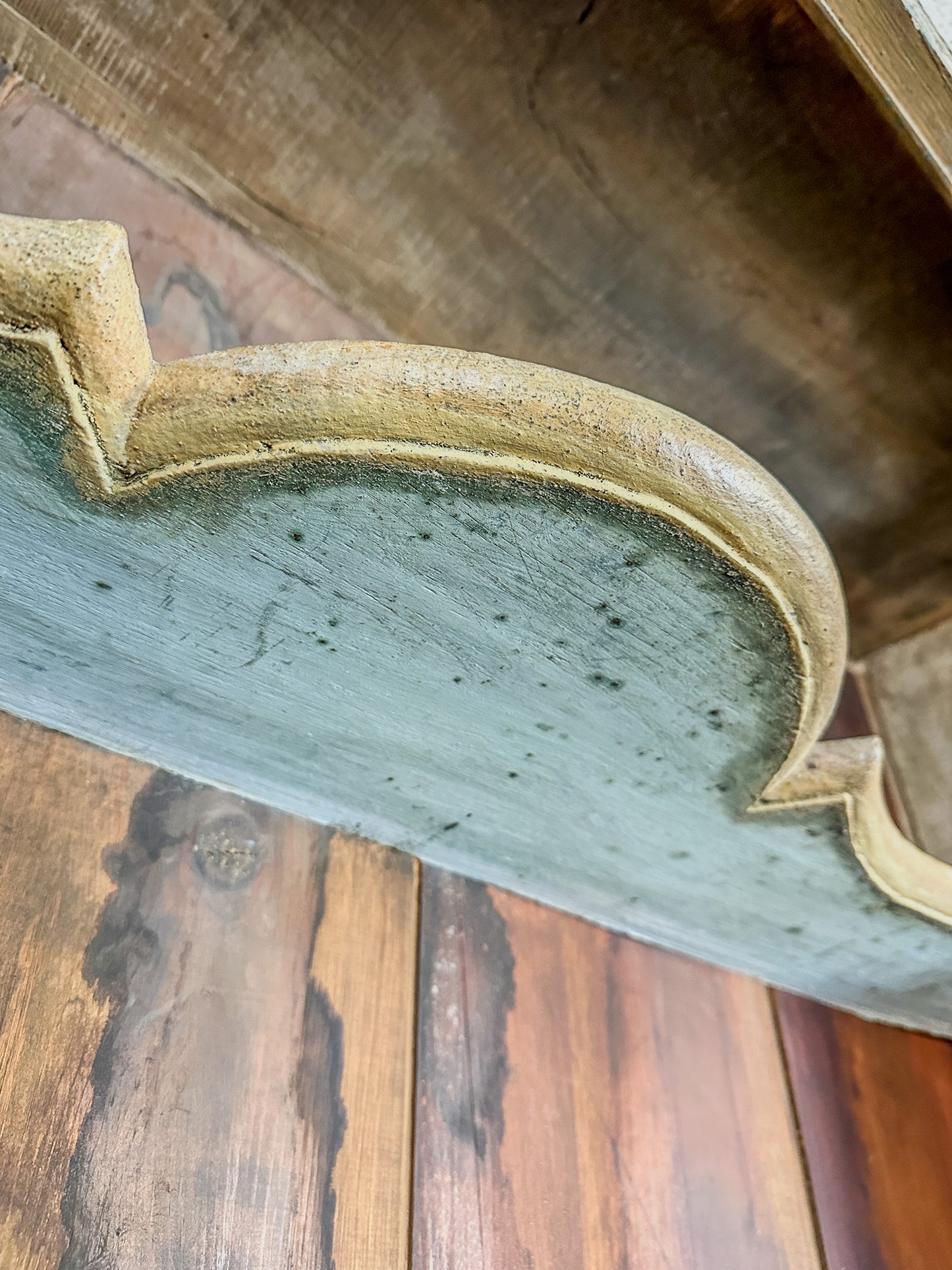 18th C. Tuscan Provincial Painted Display Cabinet Italy c.1780 91"H Blue Green