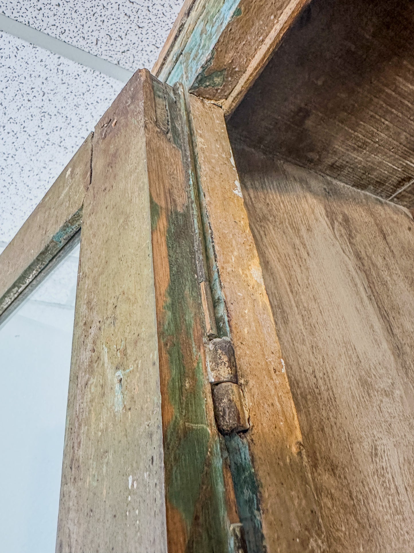 18th C. Tuscan Provincial Painted Display Cabinet Italy c.1780 91"H Blue Green