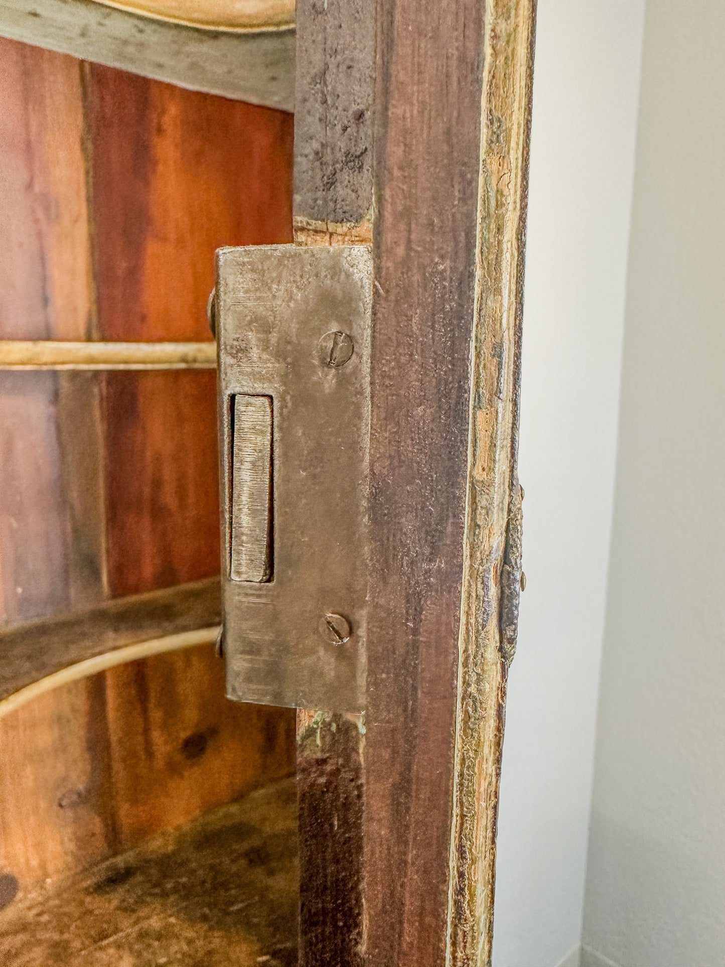 18th C. Tuscan Provincial Painted Display Cabinet Italy c.1780 91"H Blue Green