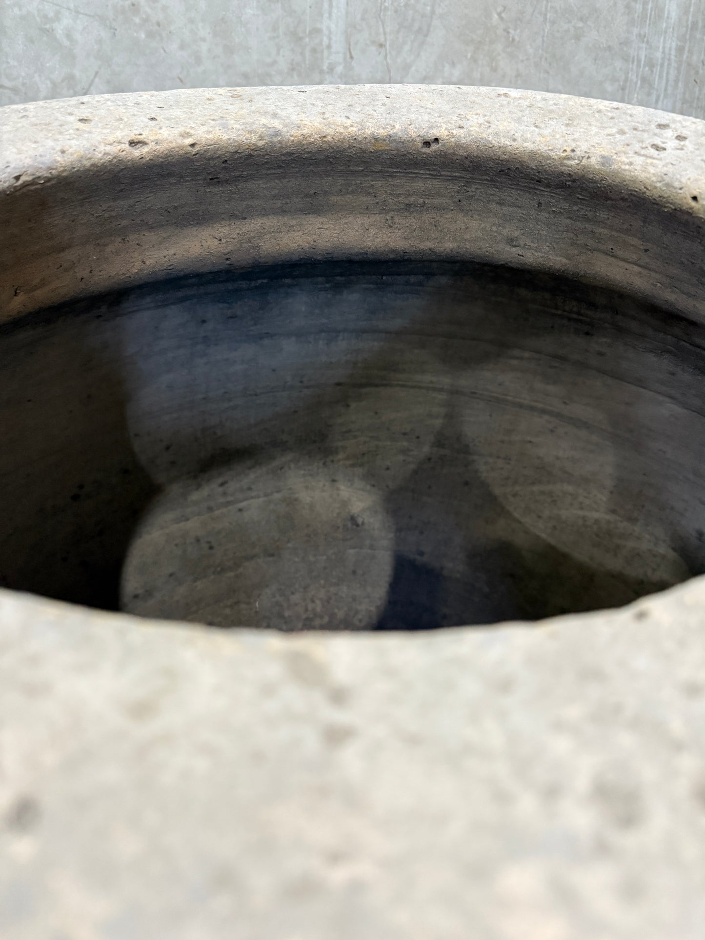 Antique Early 20th Century Monumental Terracotta “Beehive” Olive Oil Jar – Ribbed Amphora Vessel, 46″H × 42″W