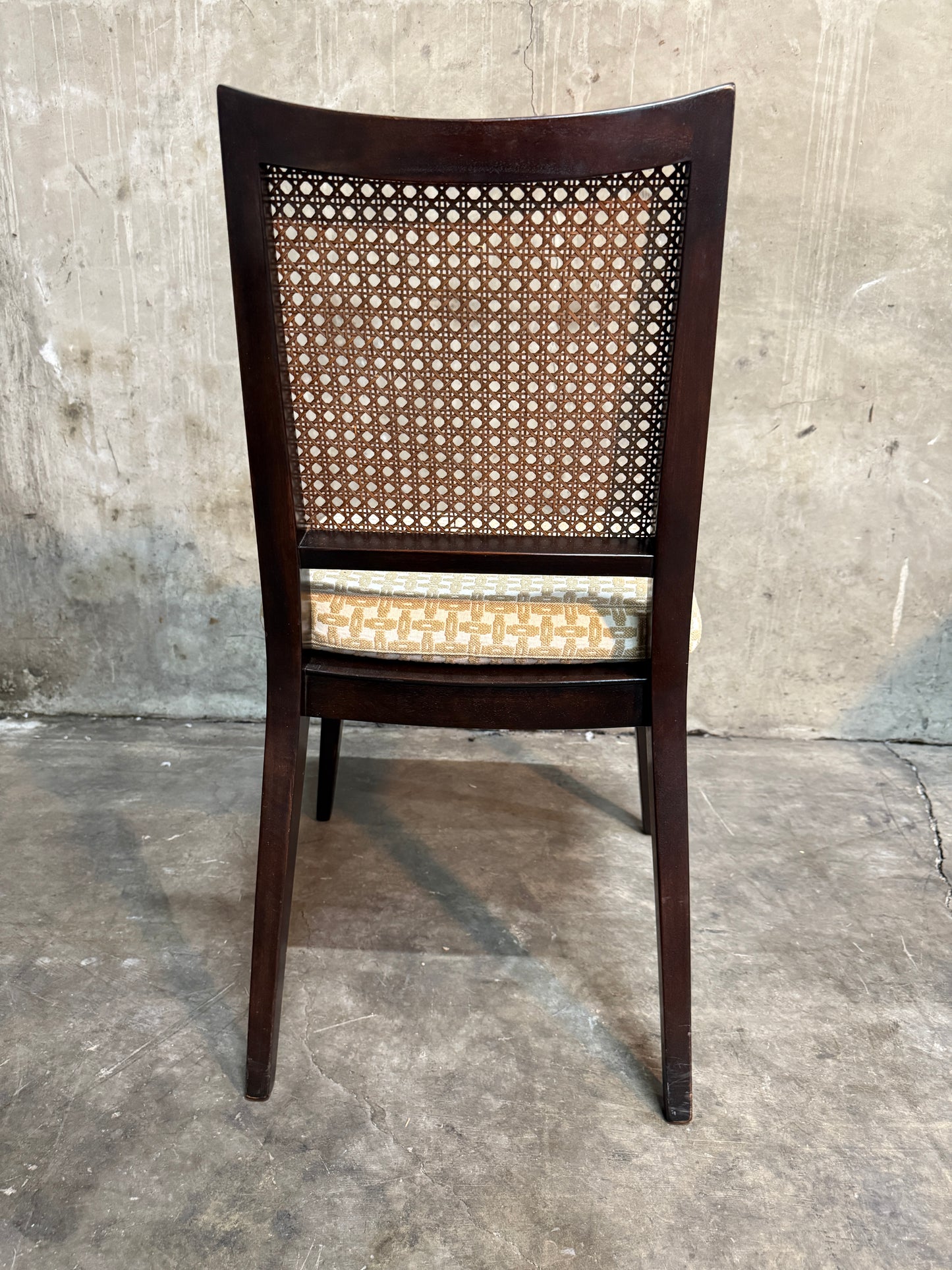 Set of 10 Edward Wormley Walnut and Caned Dining Chairs for Dunbar