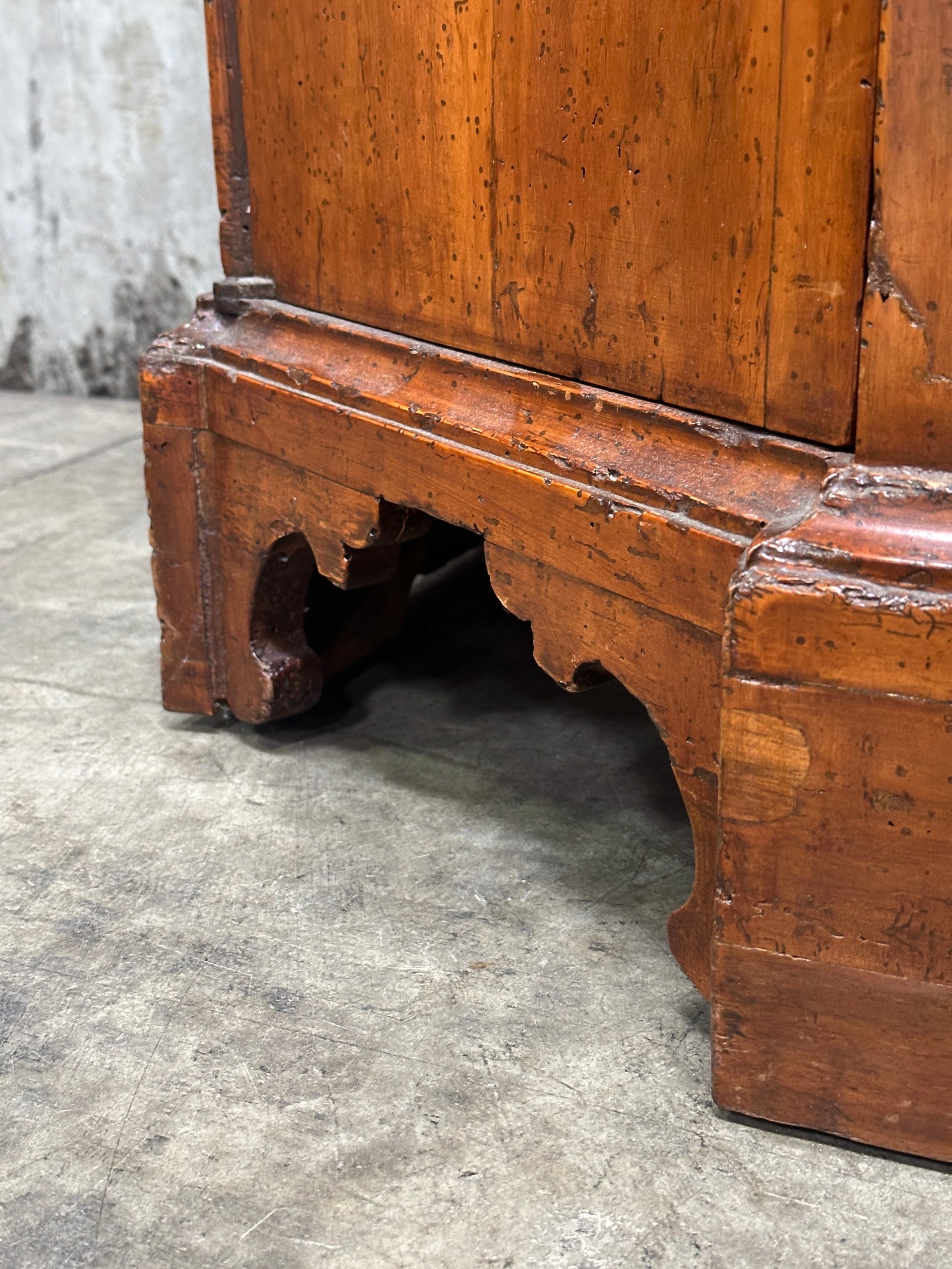 Italian Period Fruitwood Credenza, Mid 18th Century, Four-Door, Bracket Feet