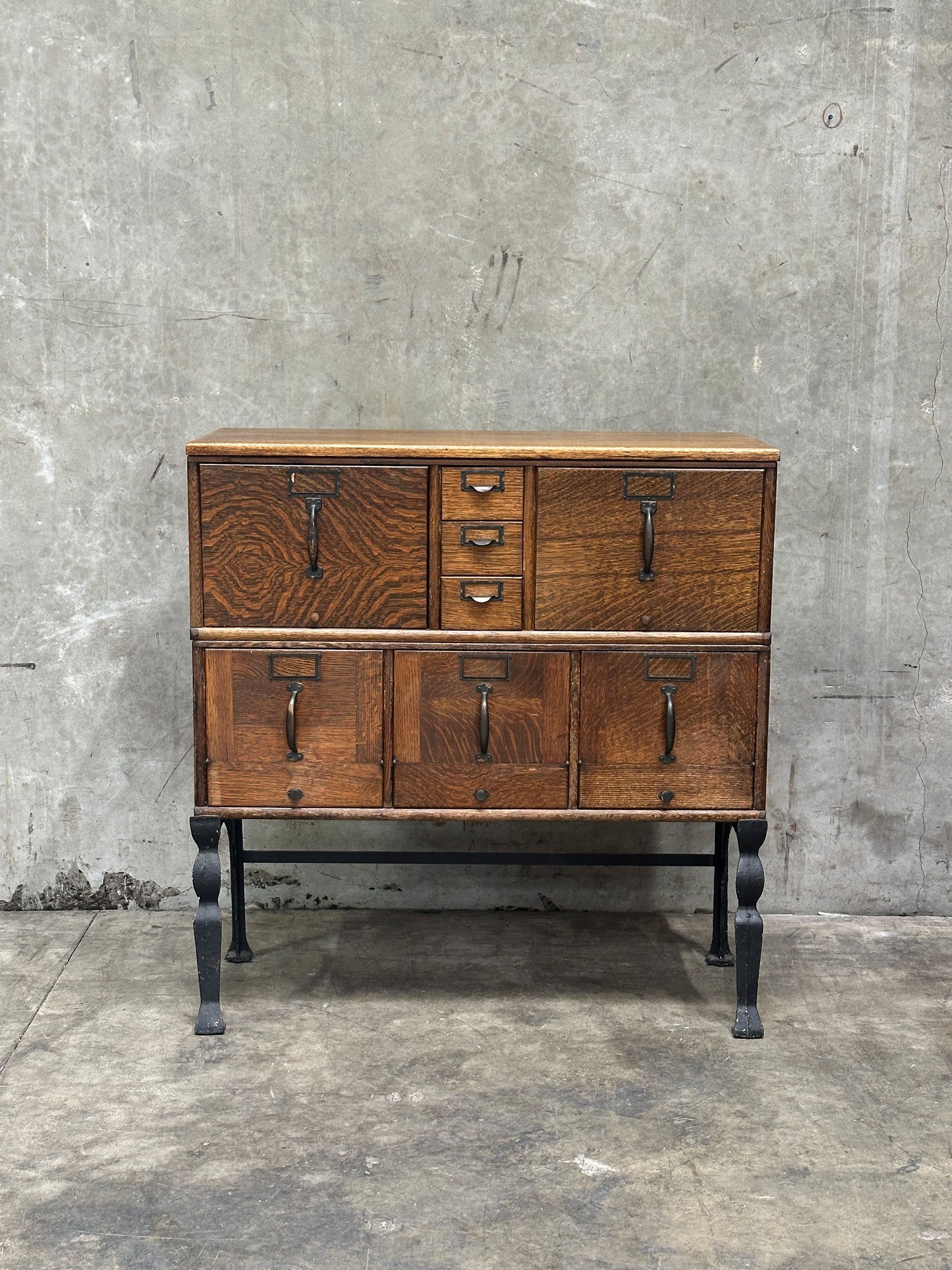 Globe-Wernicke Antique Sectional File Cabinet, Quartersawn Oak
