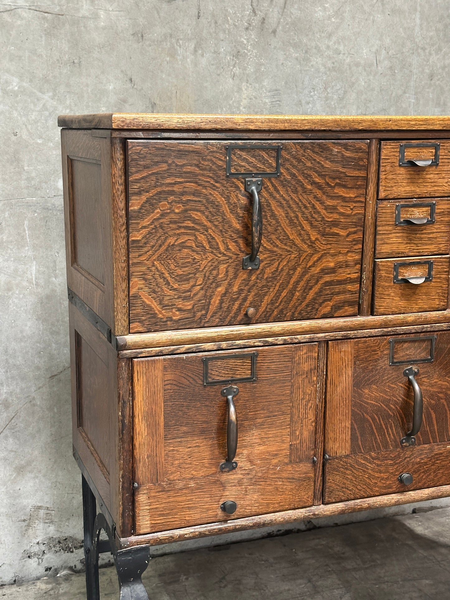 Globe-Wernicke Antique Sectional File Cabinet, Quartersawn Oak
