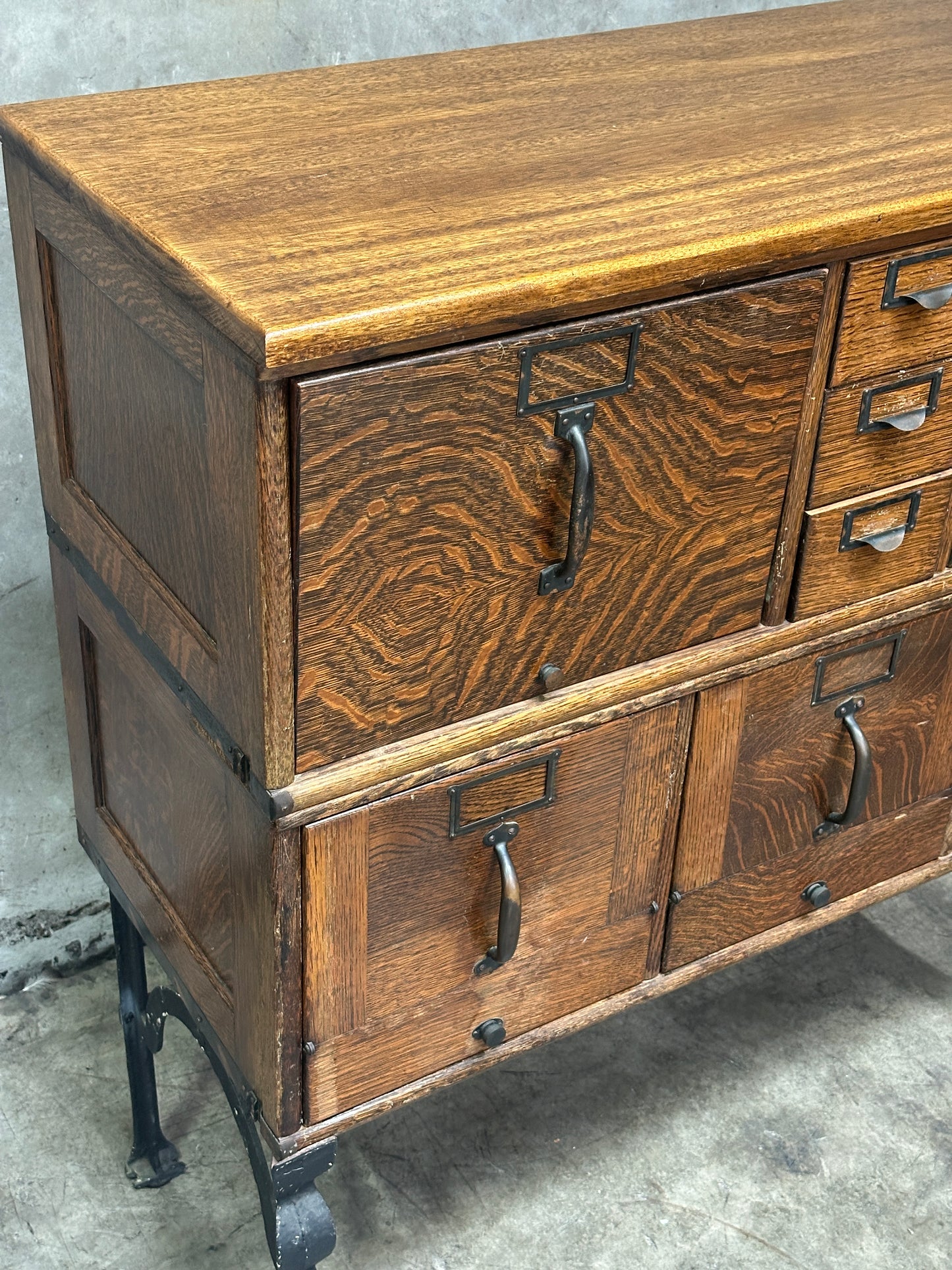 Globe-Wernicke Antique Sectional File Cabinet, Quartersawn Oak