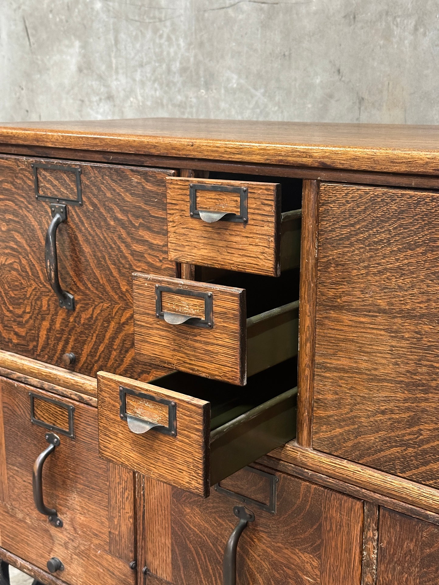 Globe-Wernicke Antique Sectional File Cabinet, Quartersawn Oak