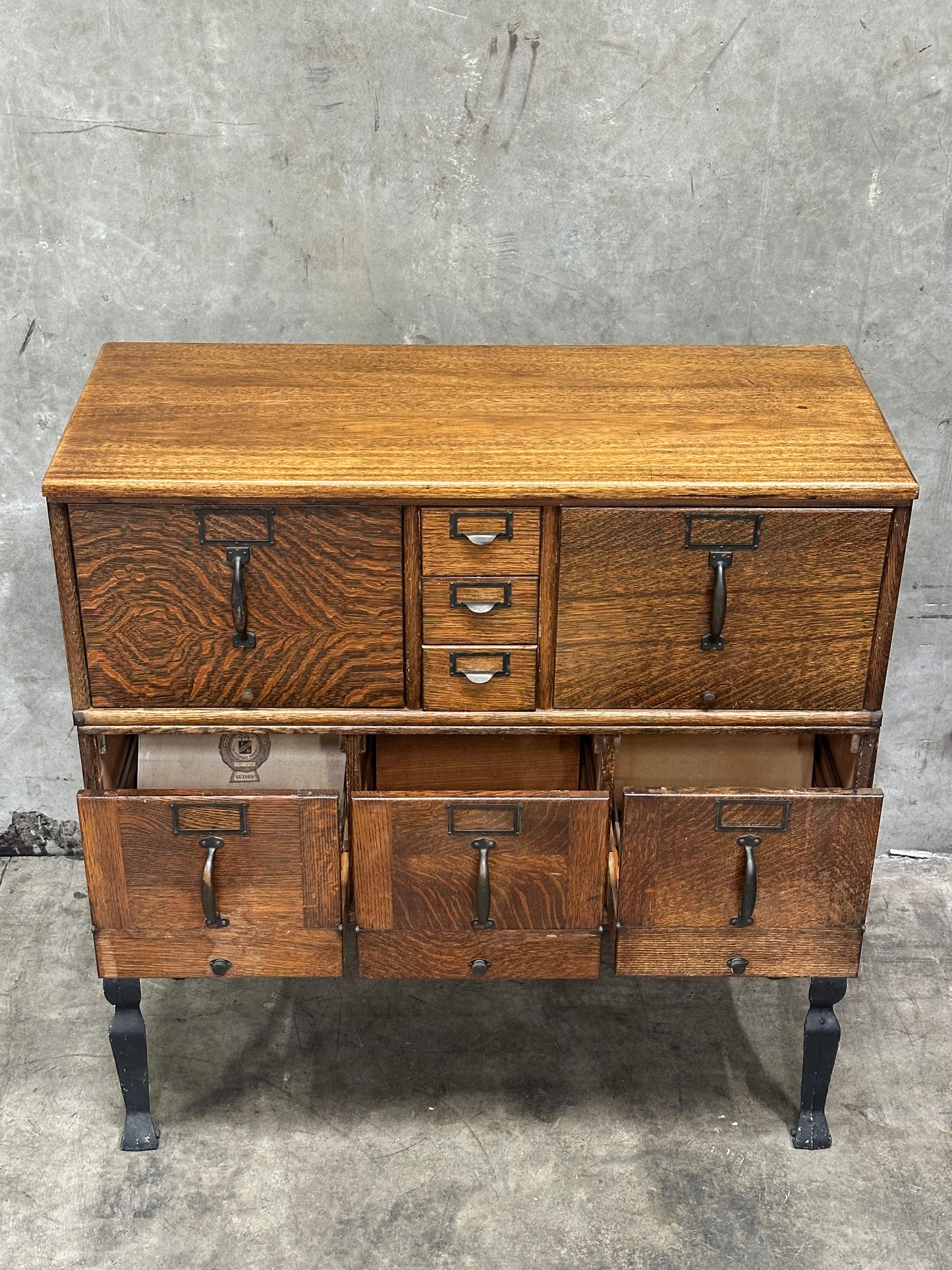 Globe-Wernicke Antique Sectional File Cabinet, Quartersawn Oak