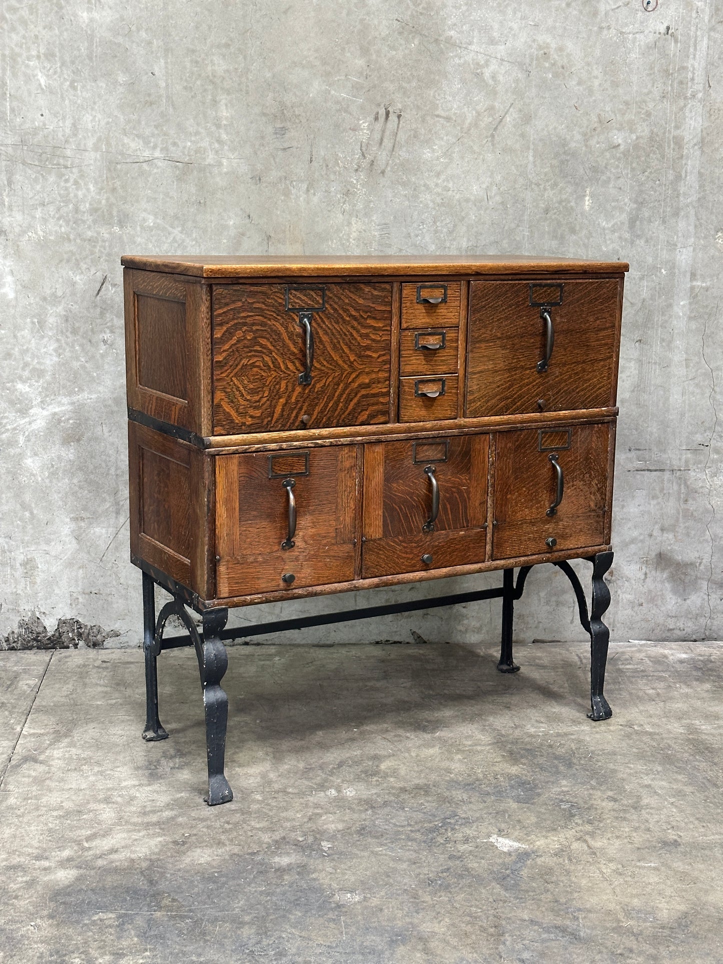 Globe-Wernicke Antique Sectional File Cabinet, Quartersawn Oak