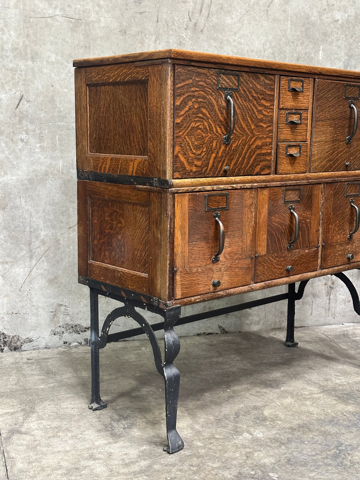 Globe-Wernicke Antique Sectional File Cabinet, Quartersawn Oak