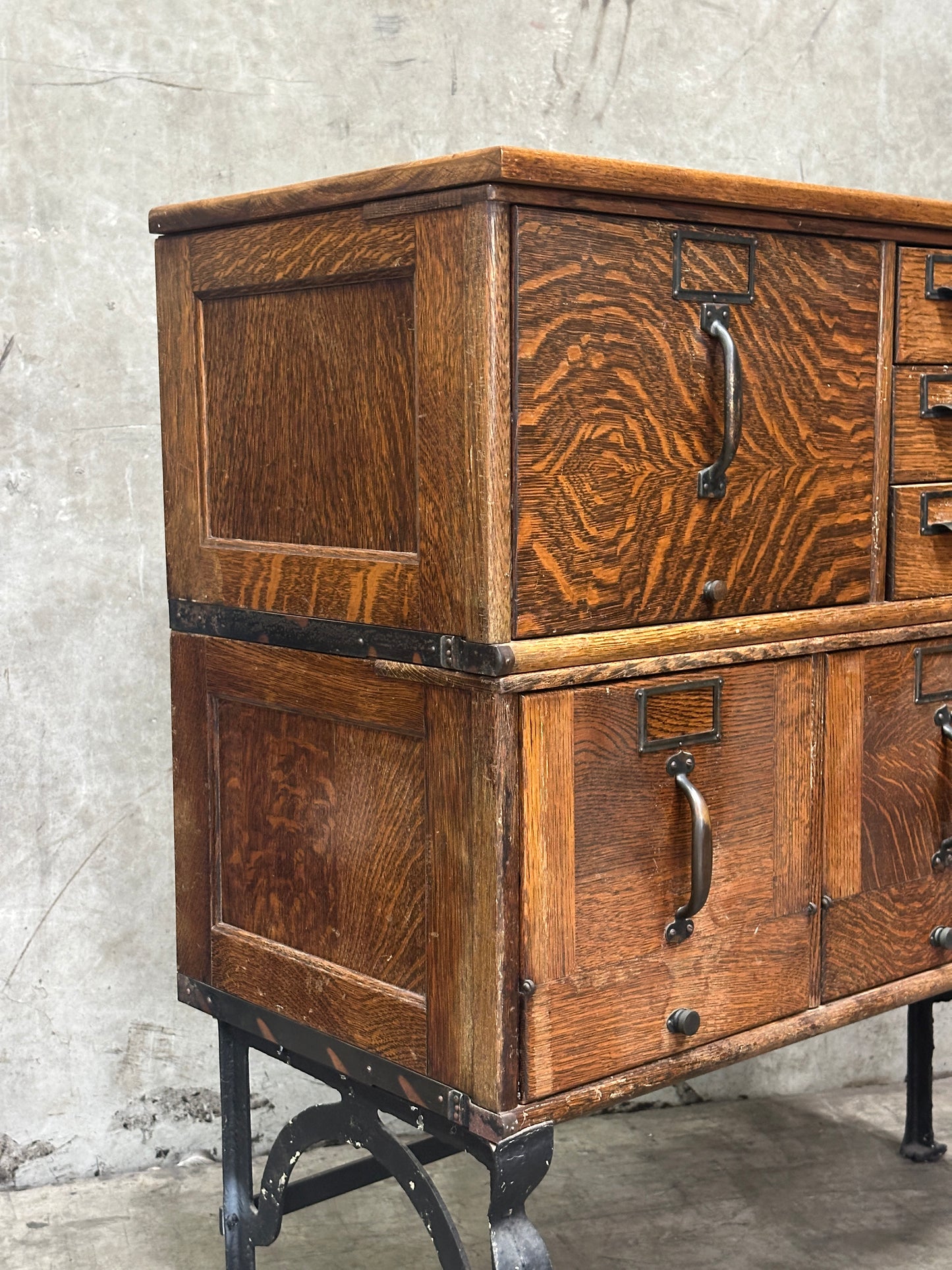 Globe-Wernicke Antique Sectional File Cabinet, Quartersawn Oak