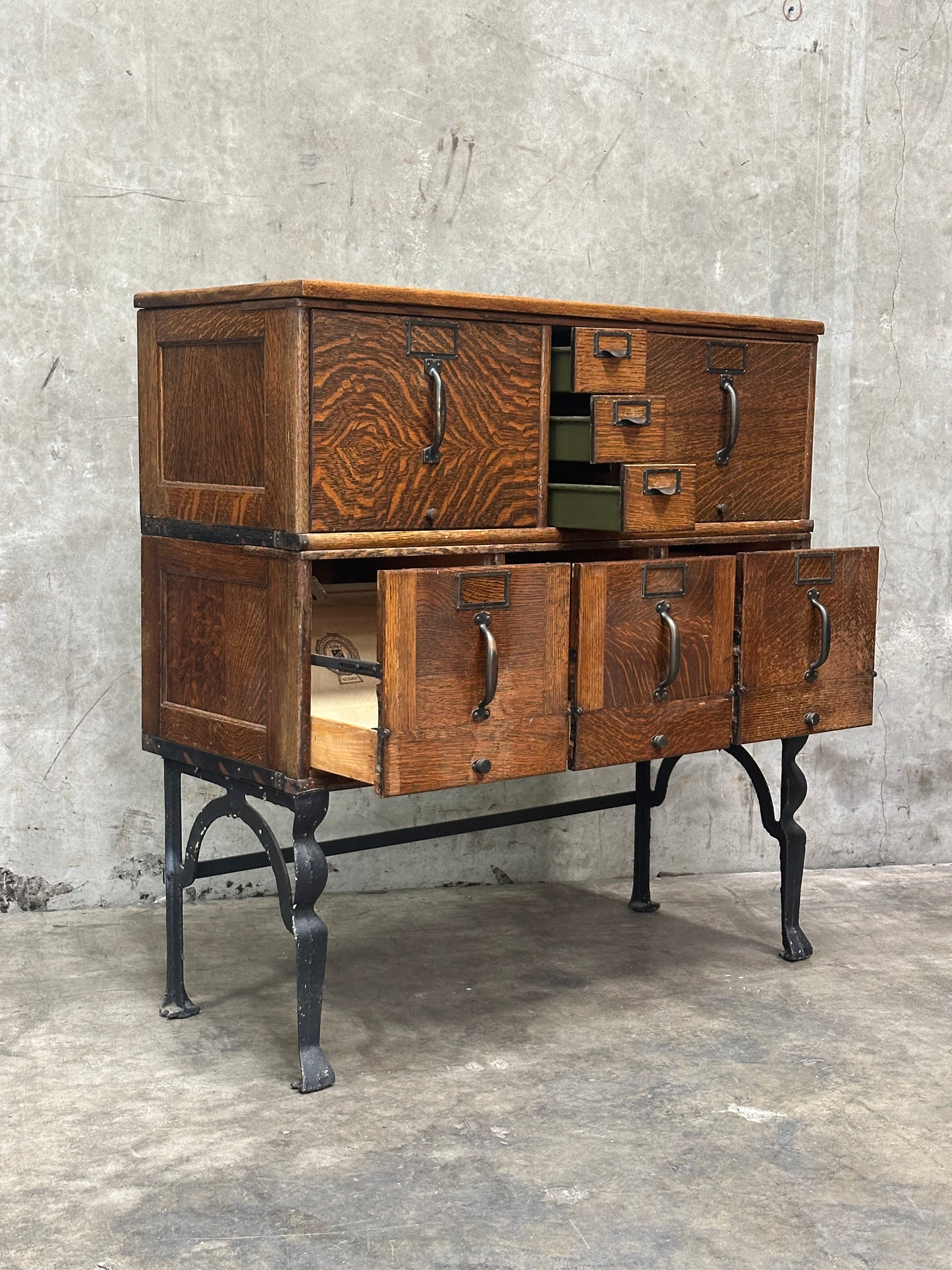 Globe-Wernicke Antique Sectional File Cabinet, Quartersawn Oak