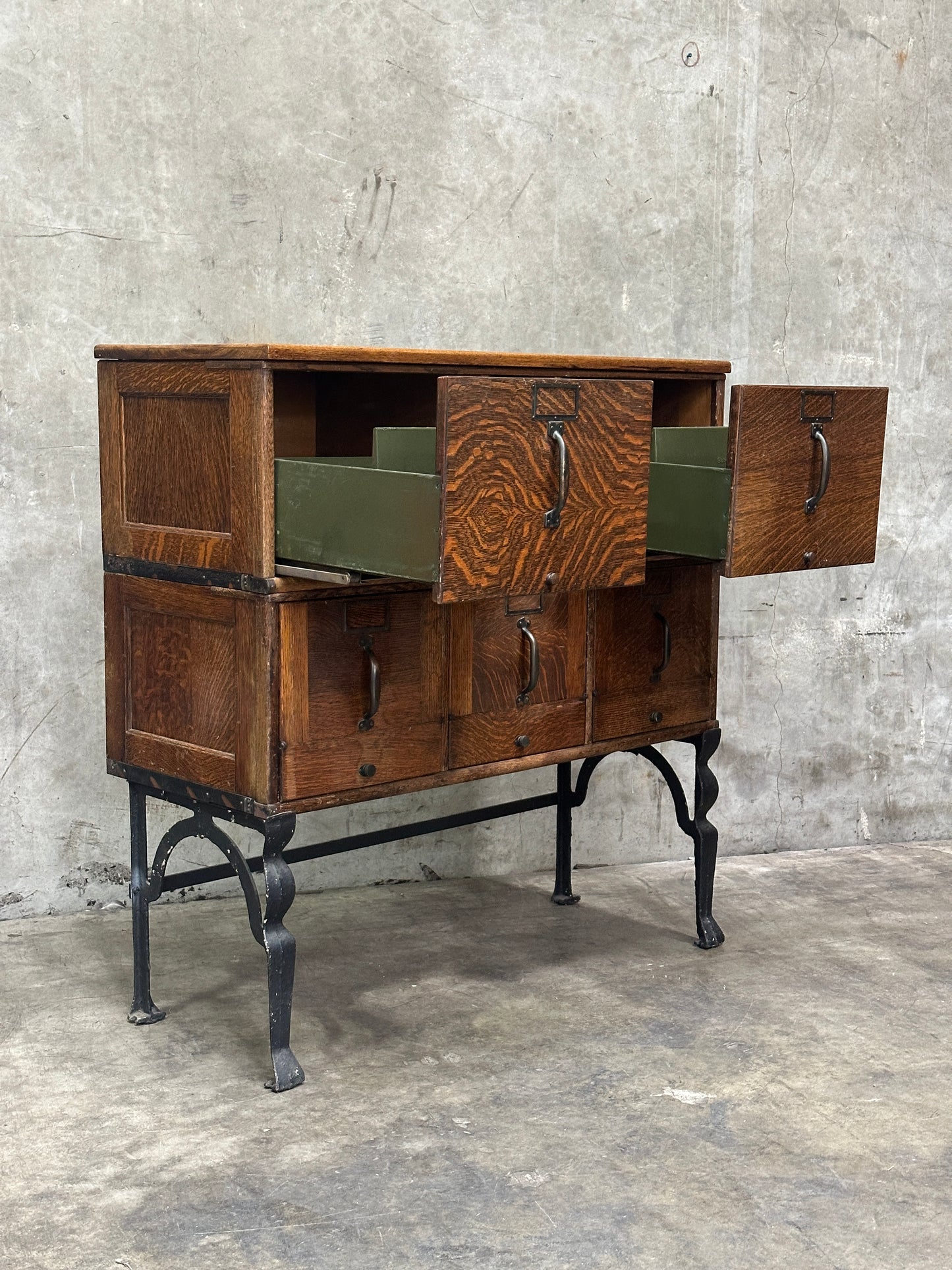 Globe-Wernicke Antique Sectional File Cabinet, Quartersawn Oak