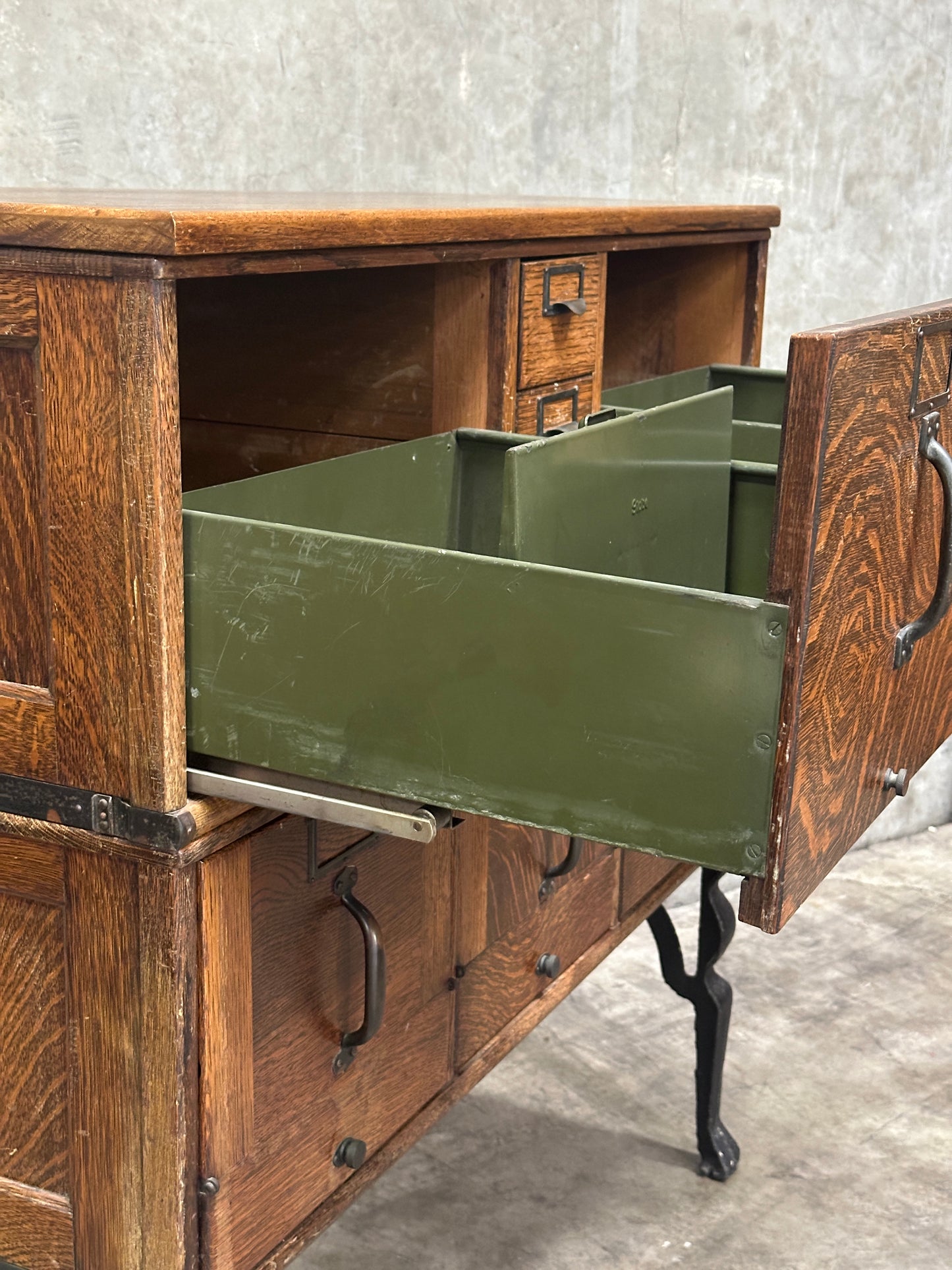 Globe-Wernicke Antique Sectional File Cabinet, Quartersawn Oak
