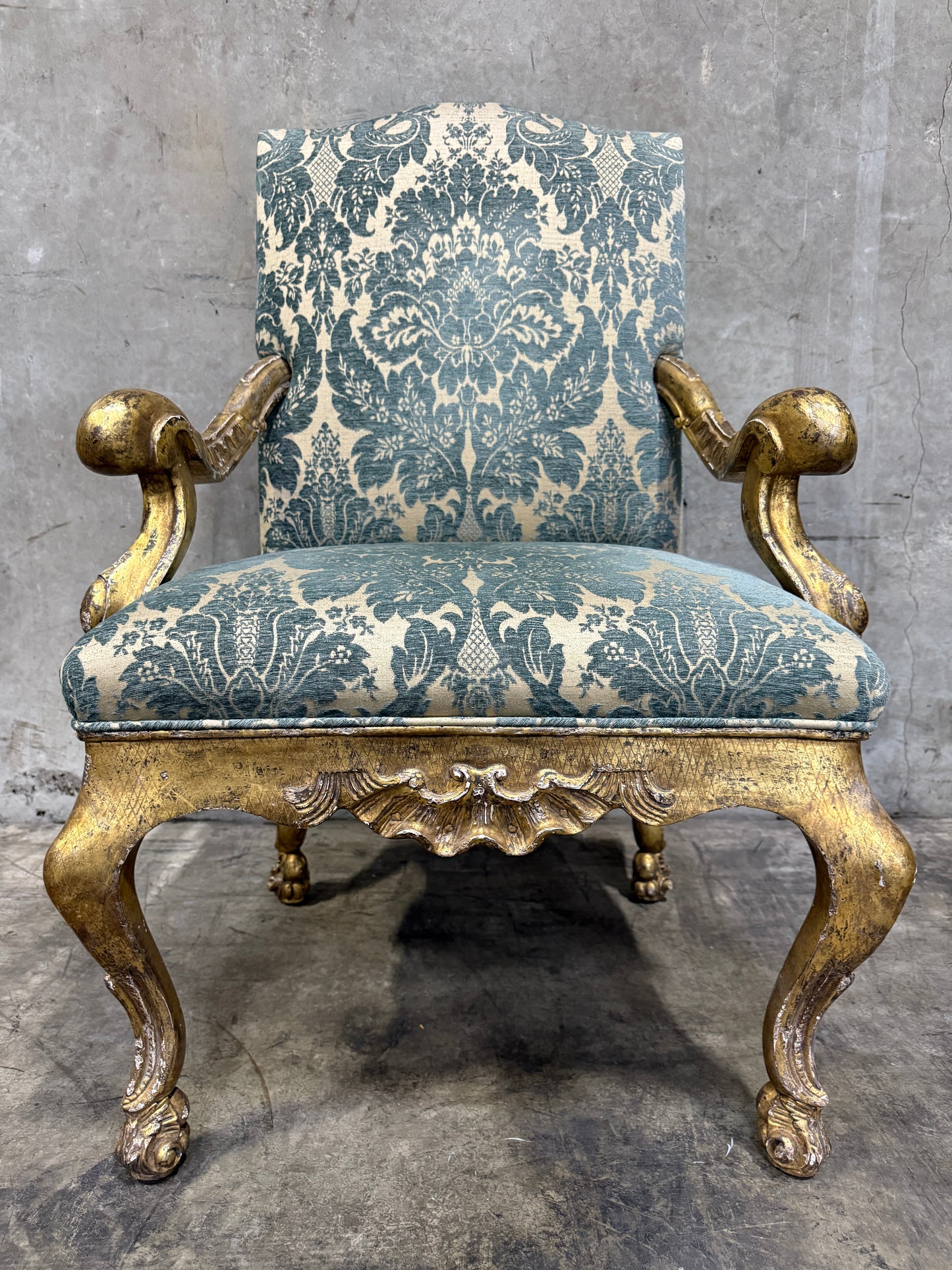 Pair of Early 19th Century Georgian Giltwood Armchairs, Hand-Carved, Made in England