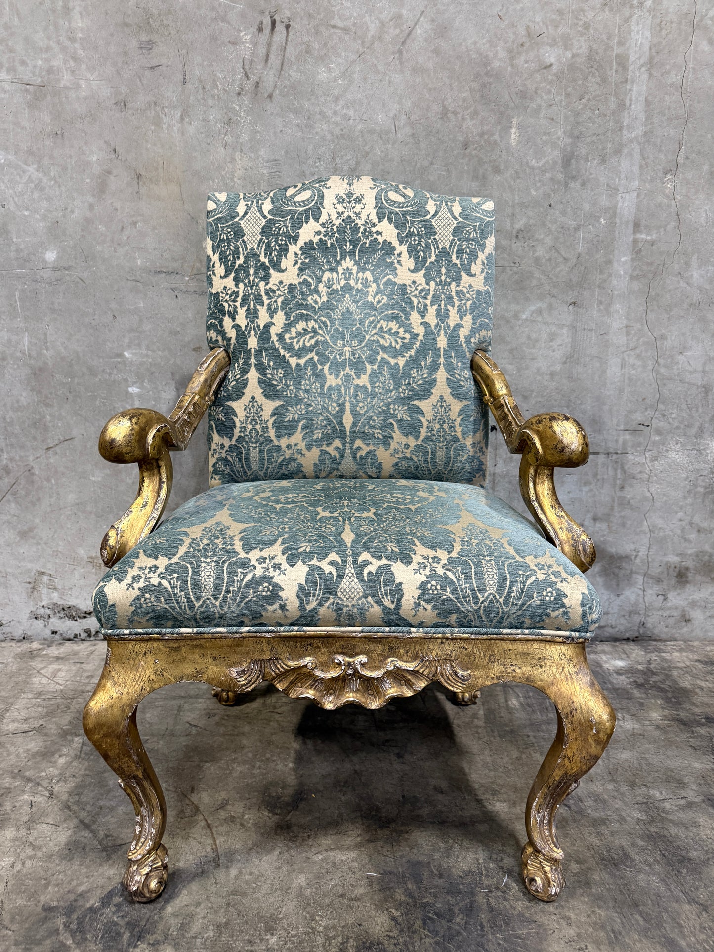 Pair of Early 19th Century Georgian Giltwood Armchairs, Hand-Carved, Made in England
