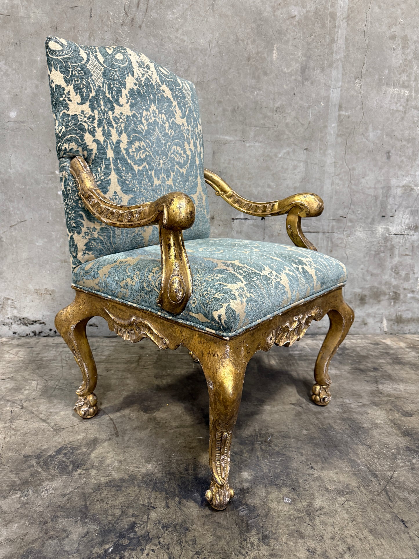 Pair of Early 19th Century Georgian Giltwood Armchairs, Hand-Carved, Made in England