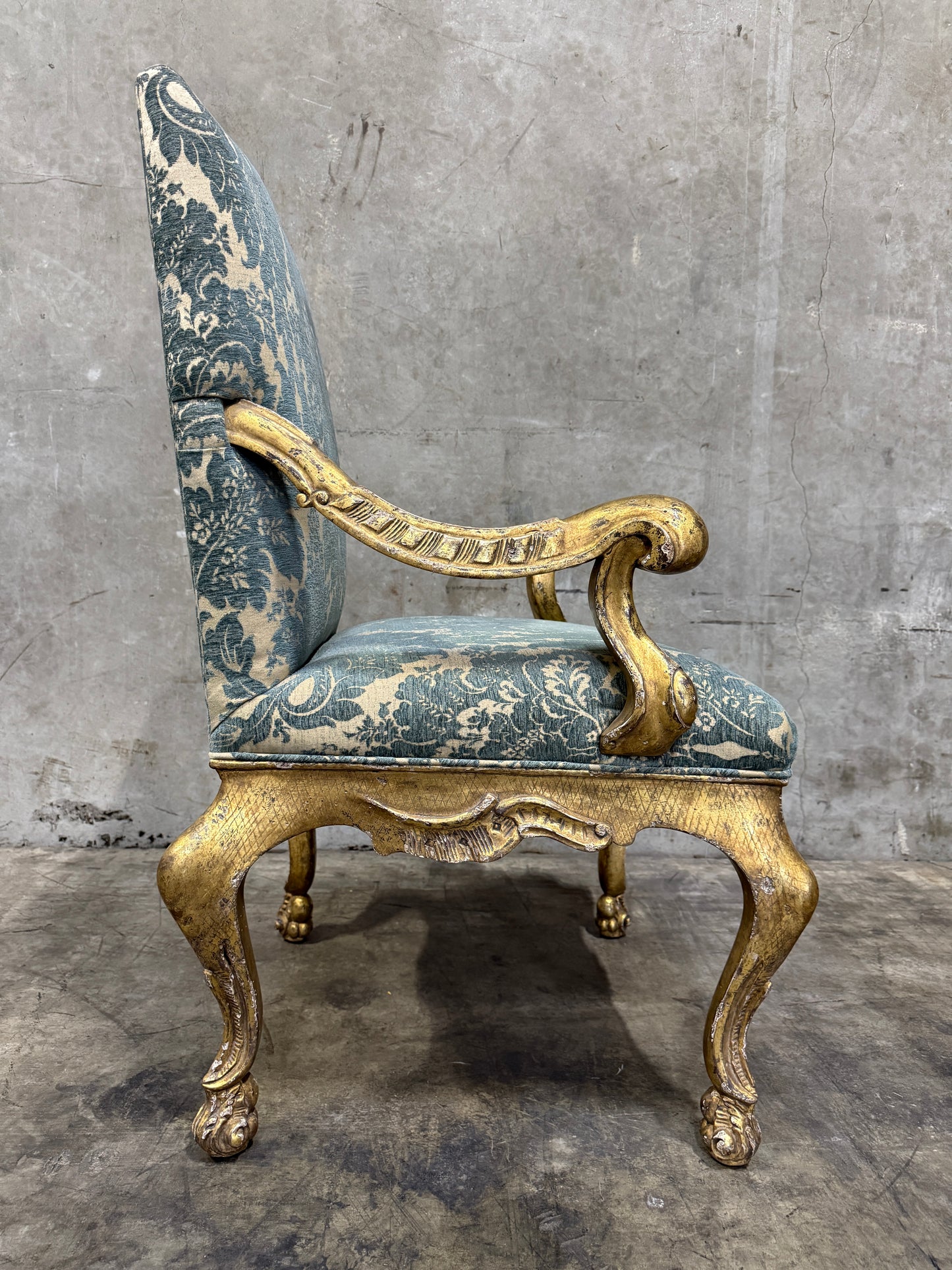 Pair of Early 19th Century Georgian Giltwood Armchairs, Hand-Carved, Made in England