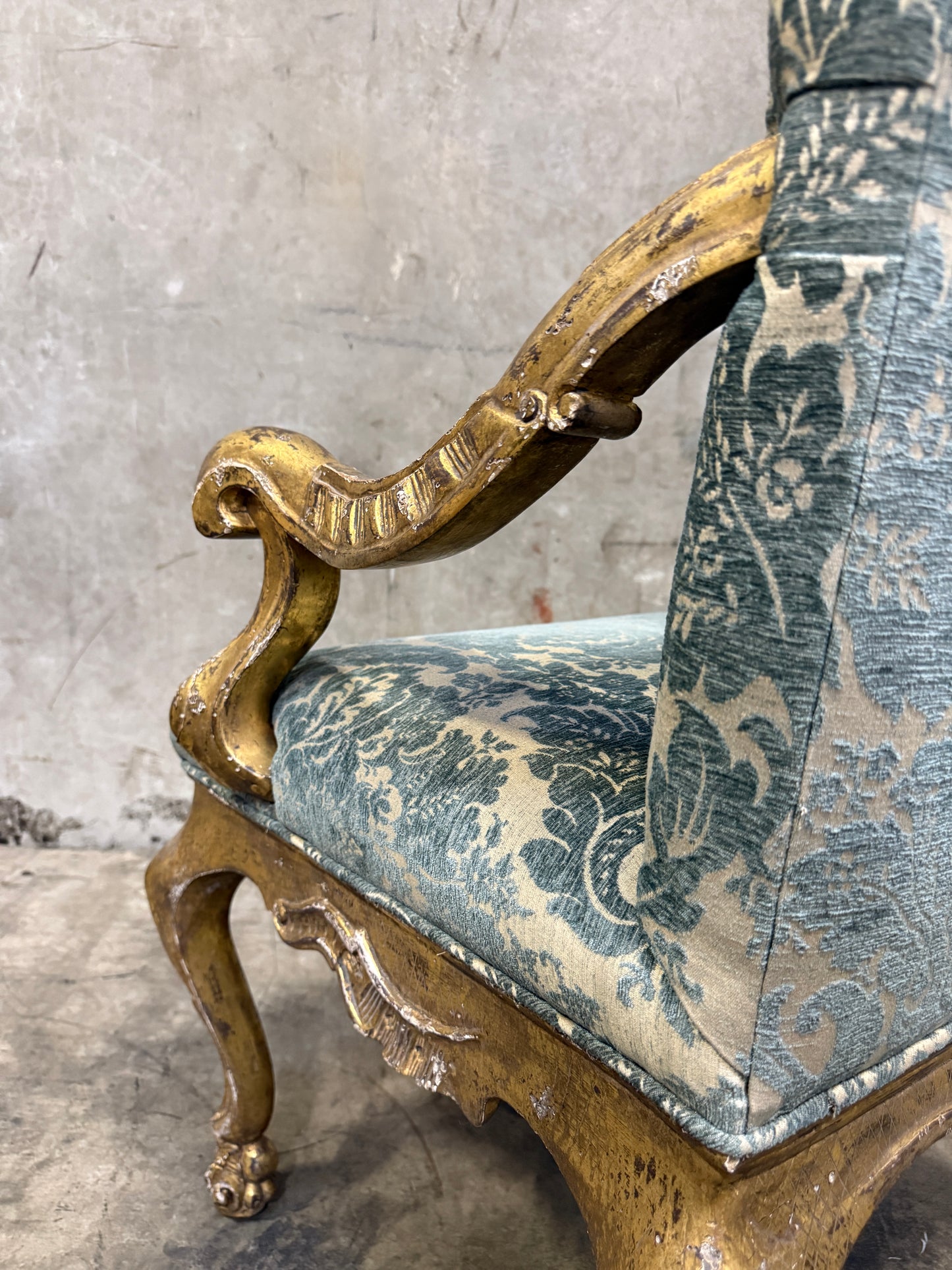Pair of Early 19th Century Georgian Giltwood Armchairs, Hand-Carved, Made in England