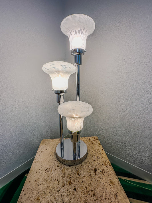 Vintage 1970s Space Age Atomic Murano Glass Table Lamp - Iconic Design!