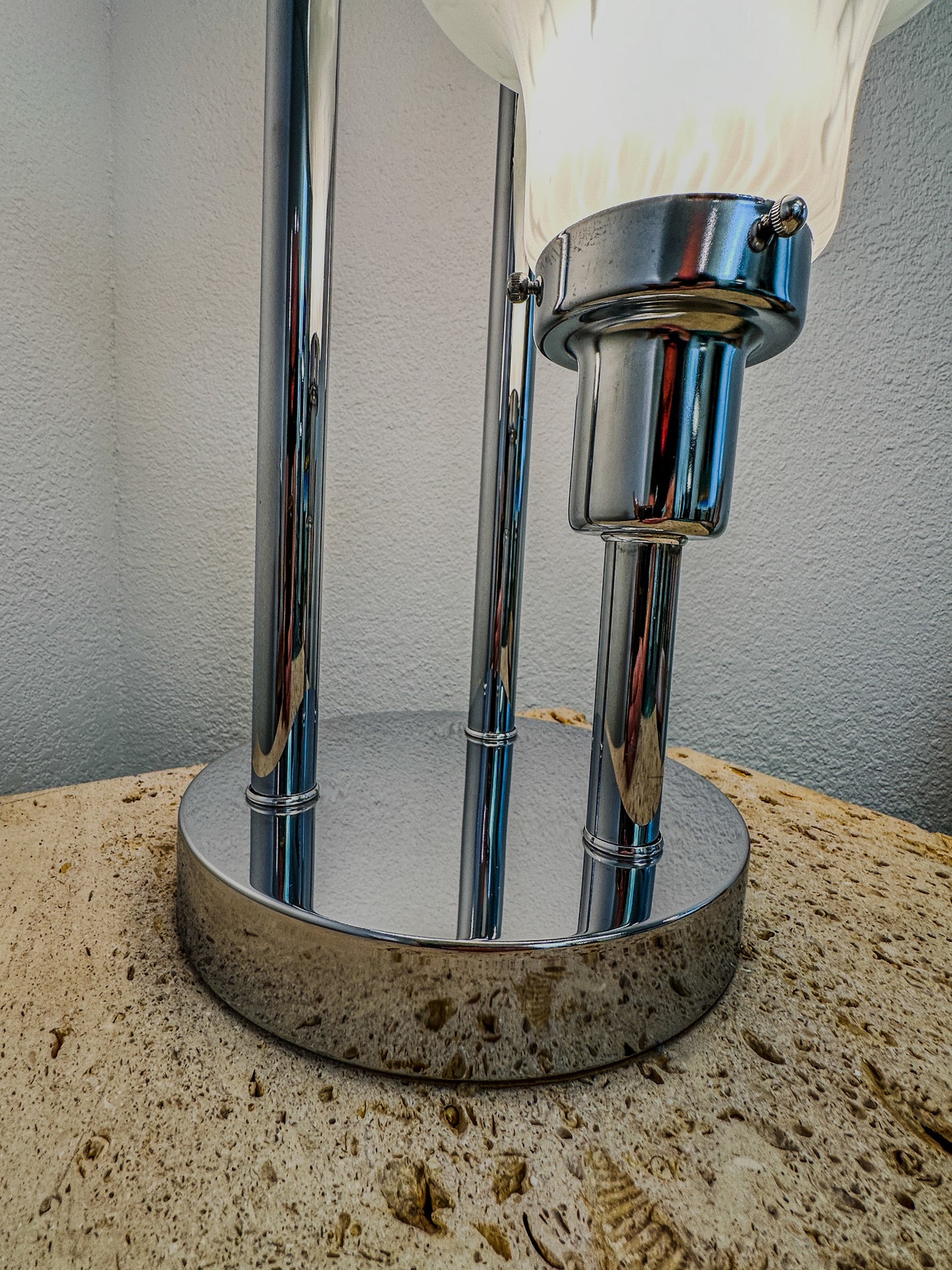Vintage 1970s Space Age Atomic Murano Glass Table Lamp - Iconic Design!