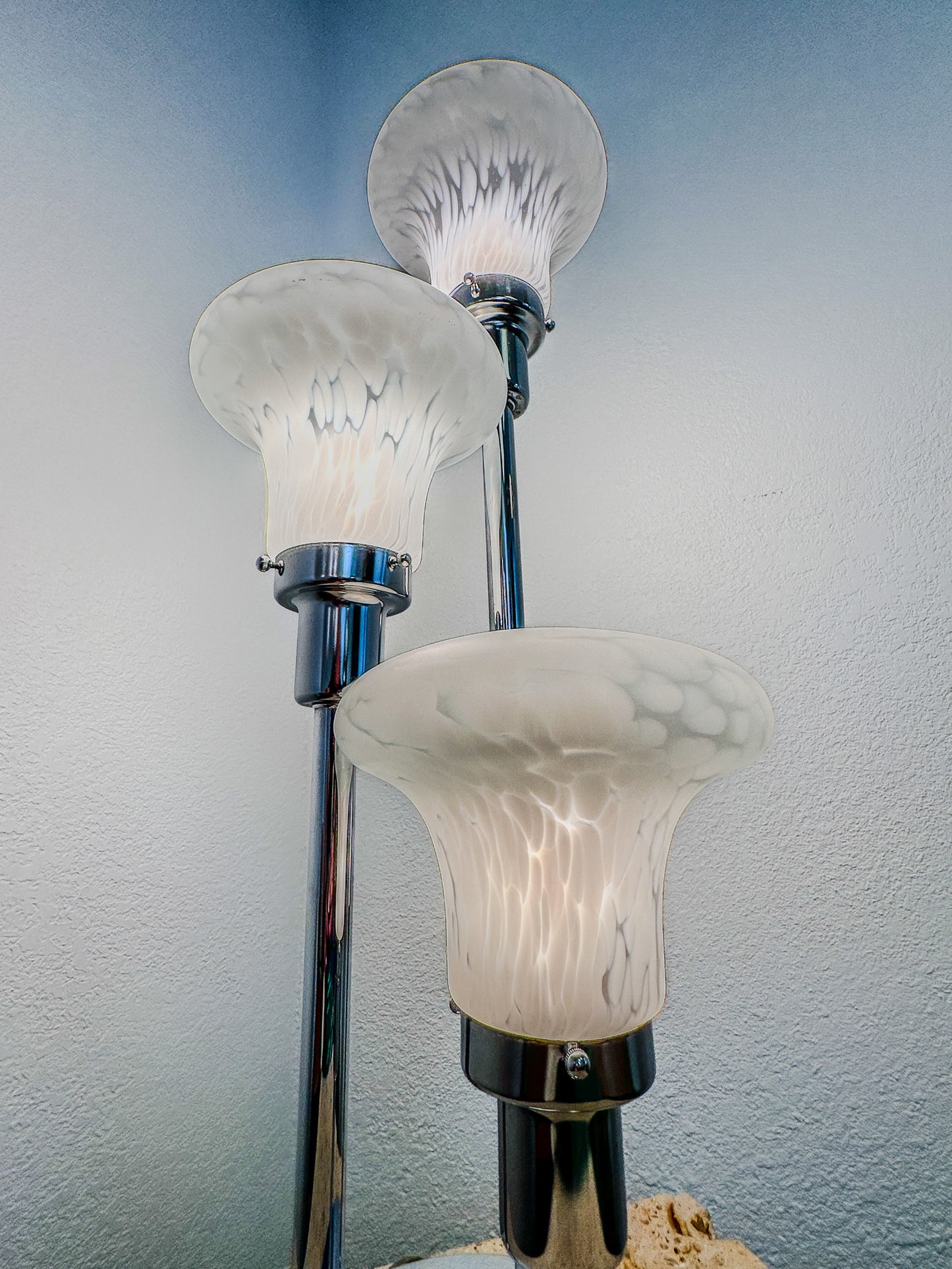 Vintage 1970s Space Age Atomic Murano Glass Table Lamp - Iconic Design!