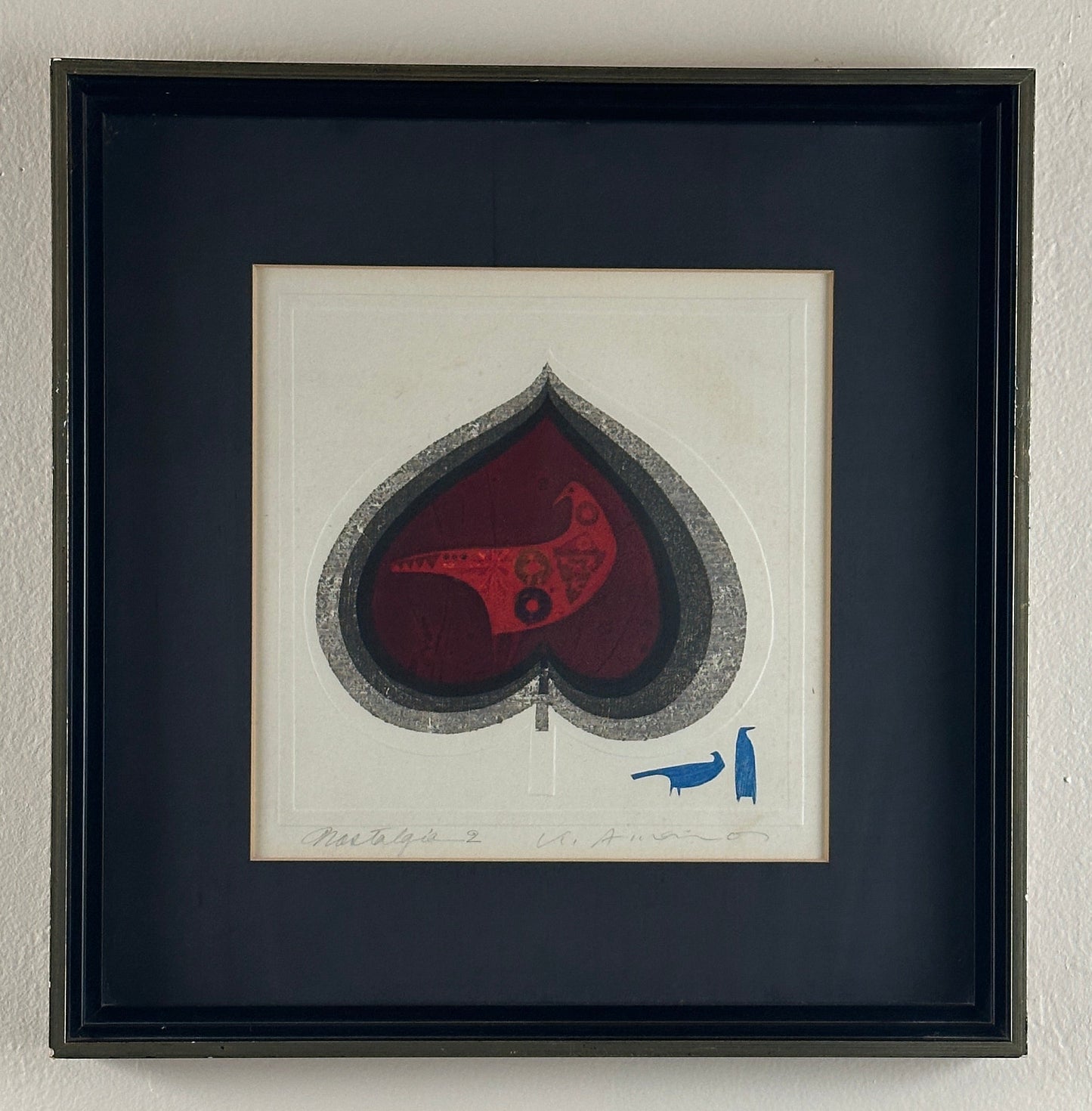 Kunihiro Amano Japanese Sosaku Hanga Woodblock Print, Signed