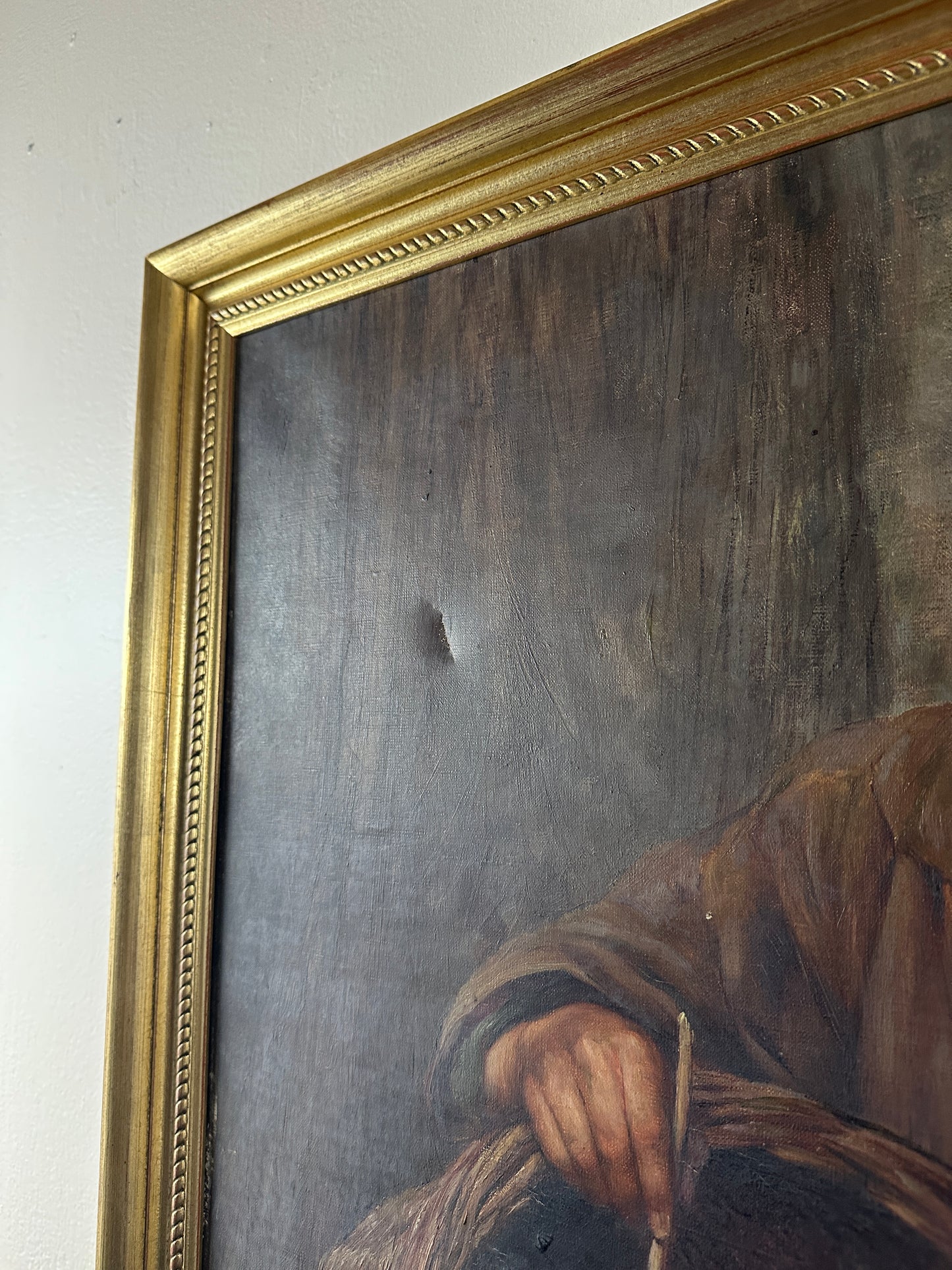 Victor Lainé Signed 1909 French Oil on Canvas, Academic Figure Painting, Framed
