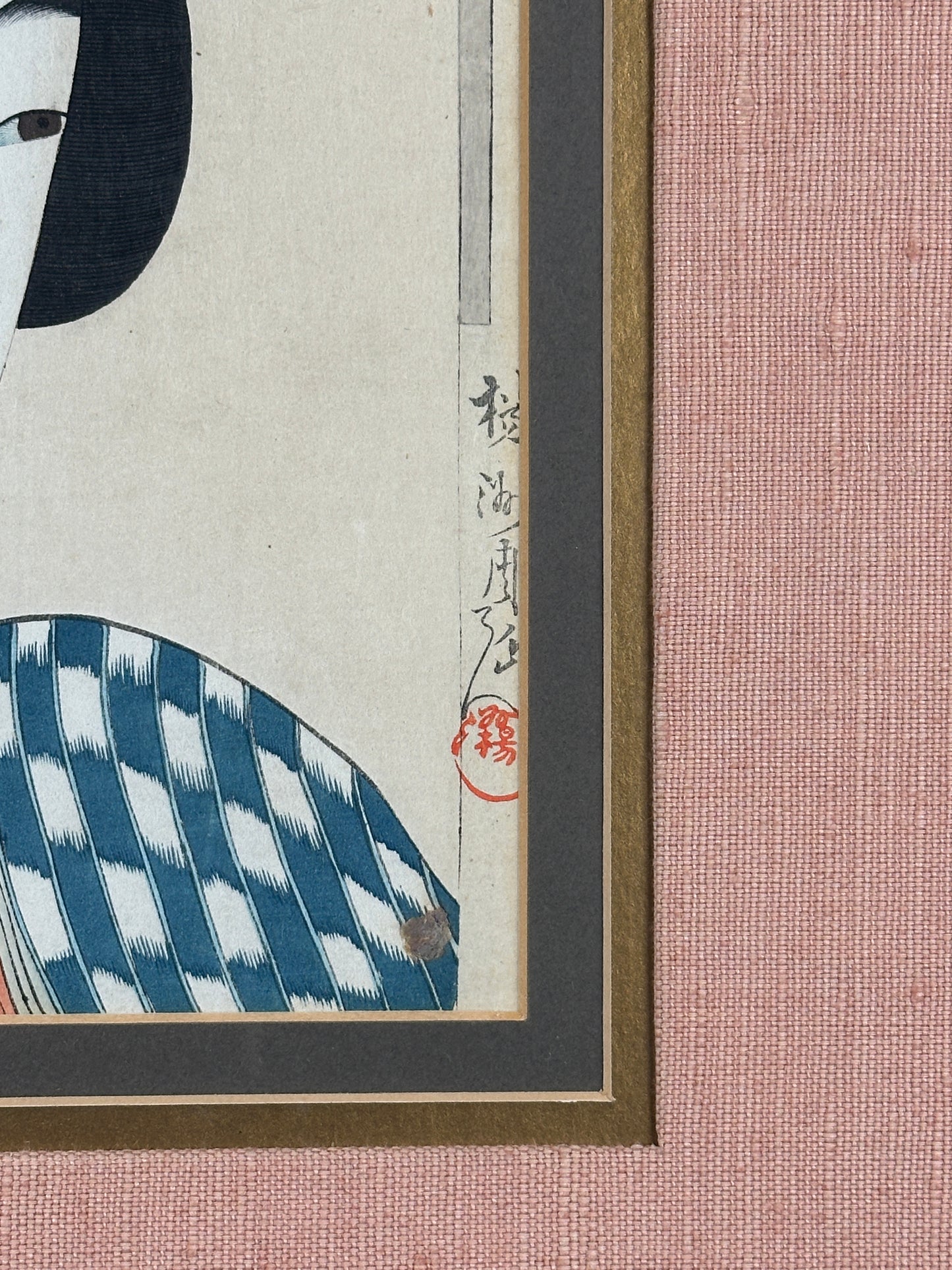 Toyohara Chikanobu Japanese Woodblock Print, Meiji Bijin-ga, Framed Antique
