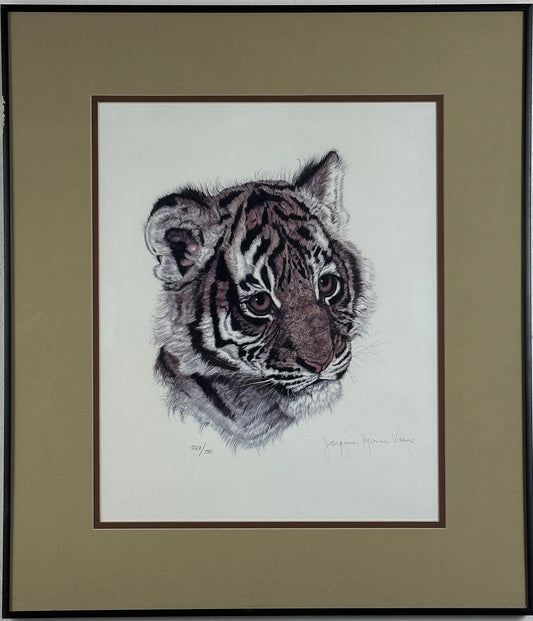 Jacquie Marie Vaux 'Baby Tiger Cub' 1979 Signed Limited Edition Print 228/750