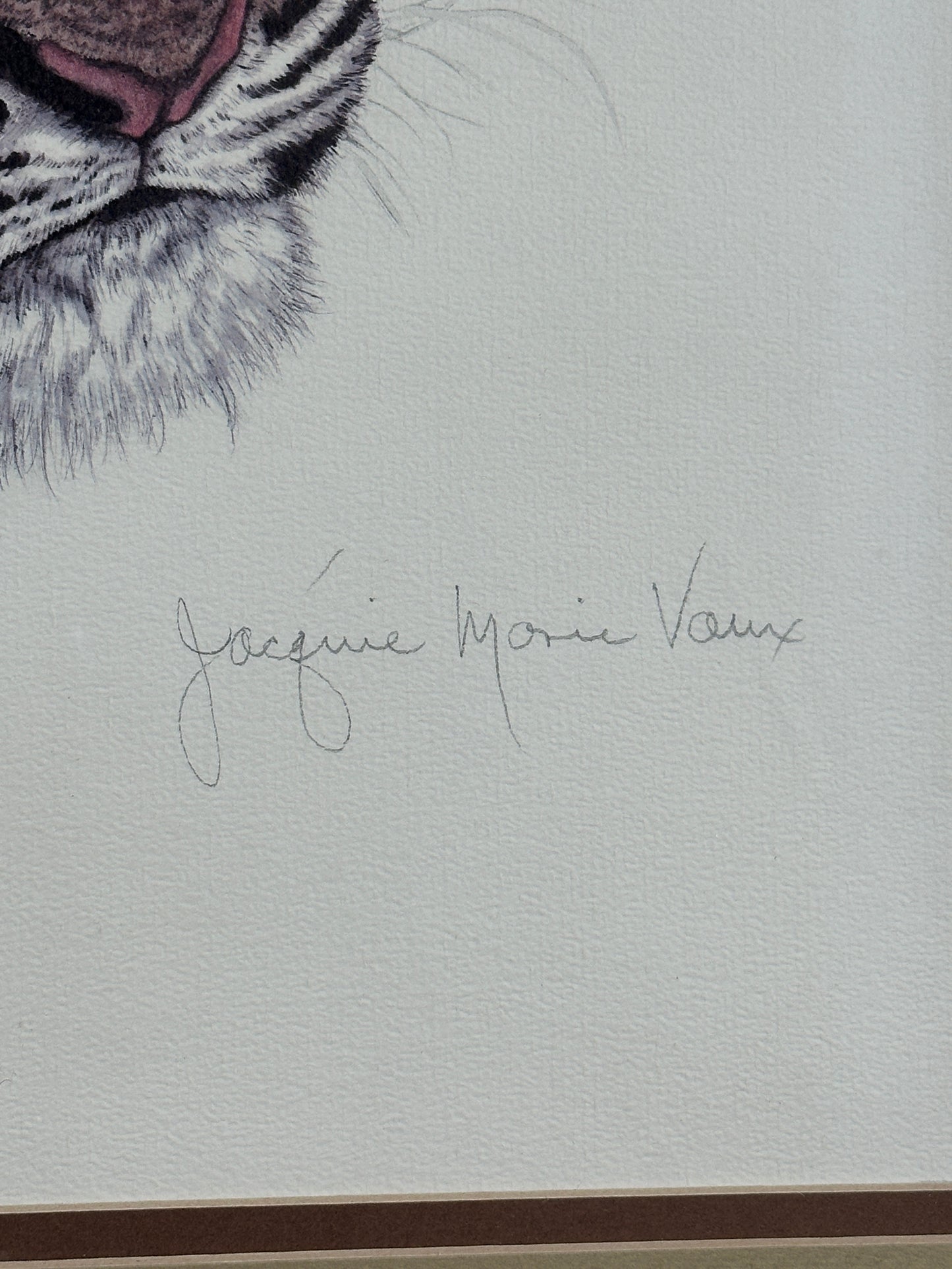 Jacquie Marie Vaux 'Baby Tiger Cub' 1979 Signed Limited Edition Print 228/750