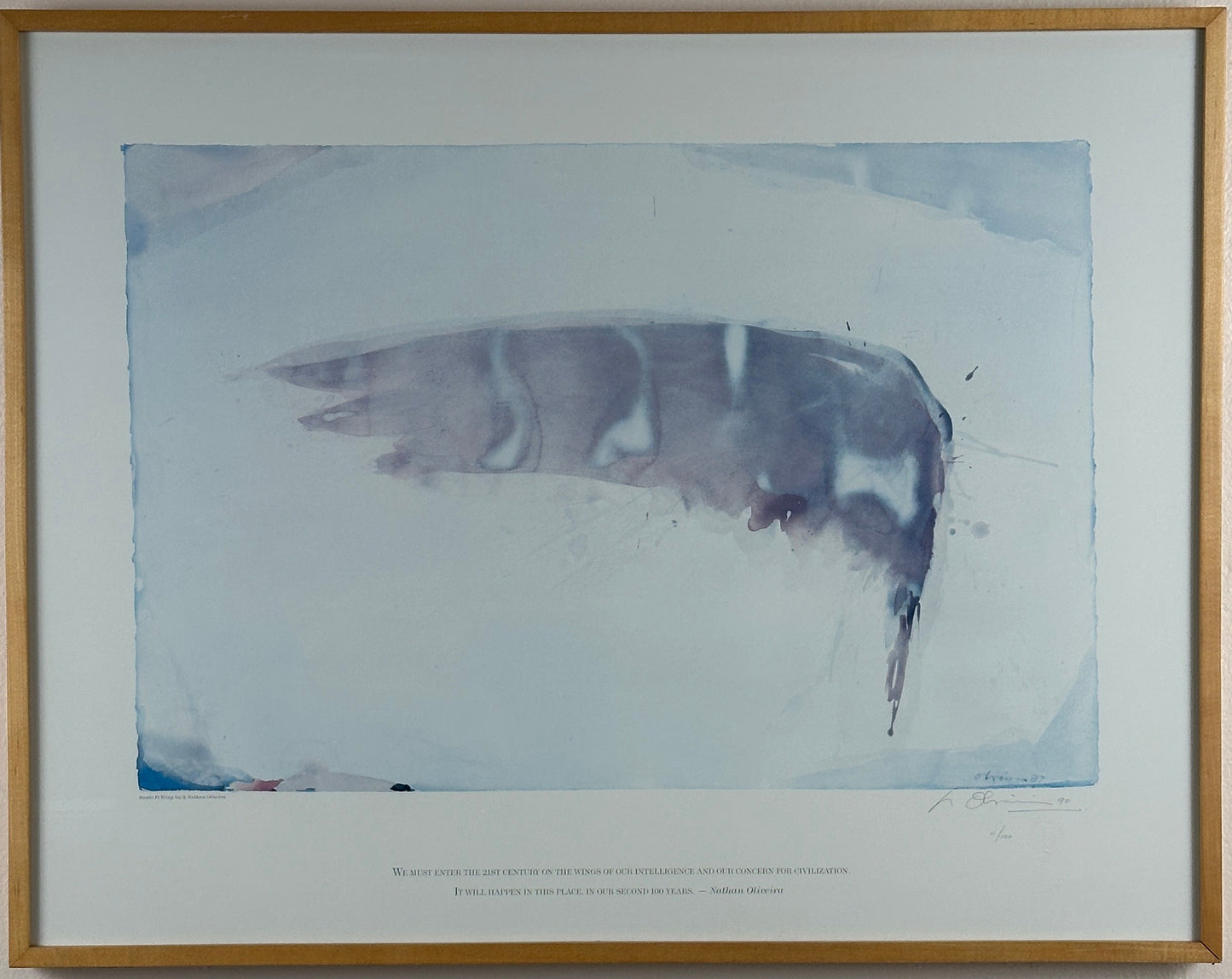 Nathan Oliveira 'Santa Fe Wing #9' 1990 Signed Stanford Centennial Print 11/100