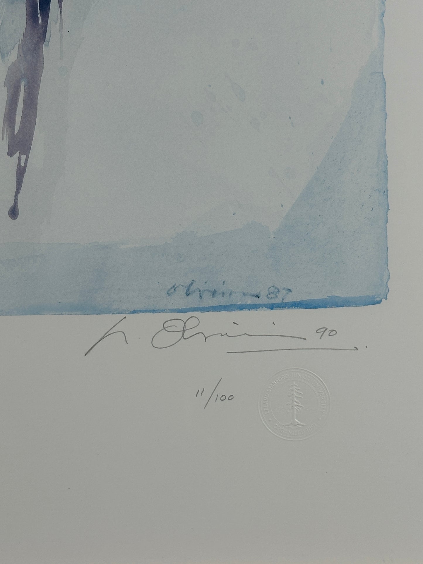 Nathan Oliveira 'Santa Fe Wing #9' 1990 Signed Stanford Centennial Print 11/100