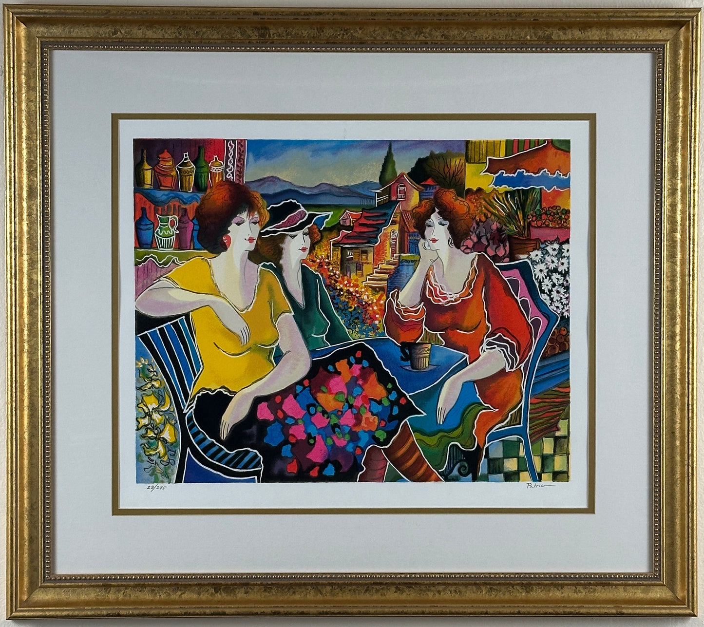 Patricia Govezensky 'Girltalk' Signed Serigraph 29/375 with COA, Framed