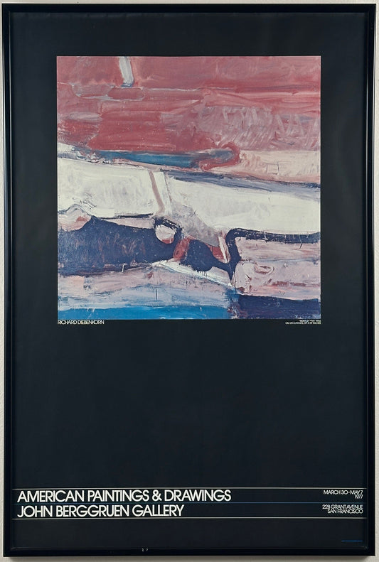 Diebenkorn 'Berkeley #59' 1977 Berggruen Gallery Exhibition Poster, Framed