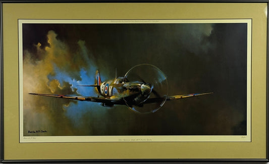 Barrie A.F. Clark 'Spitfire' Venture Prints 1978, Framed WWII Aviation Art