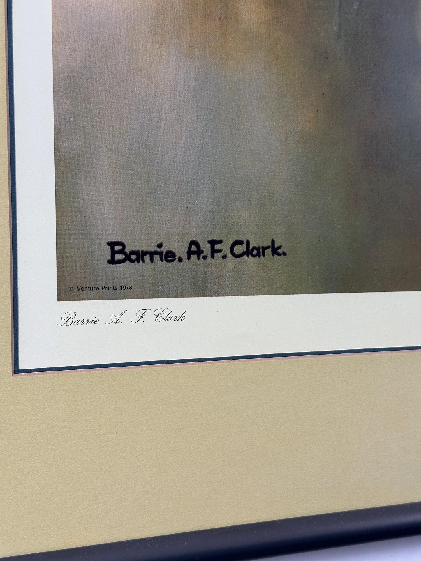 Barrie A.F. Clark 'Spitfire' Venture Prints 1978, Framed WWII Aviation Art