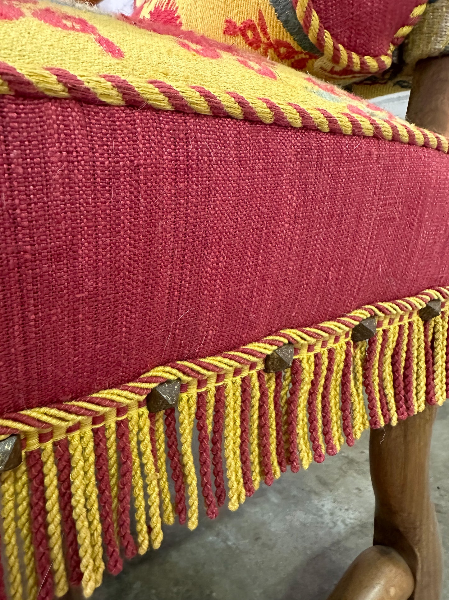 Exquisitely Detailed French 19th Century Louis XIV Armchair with Ottoman