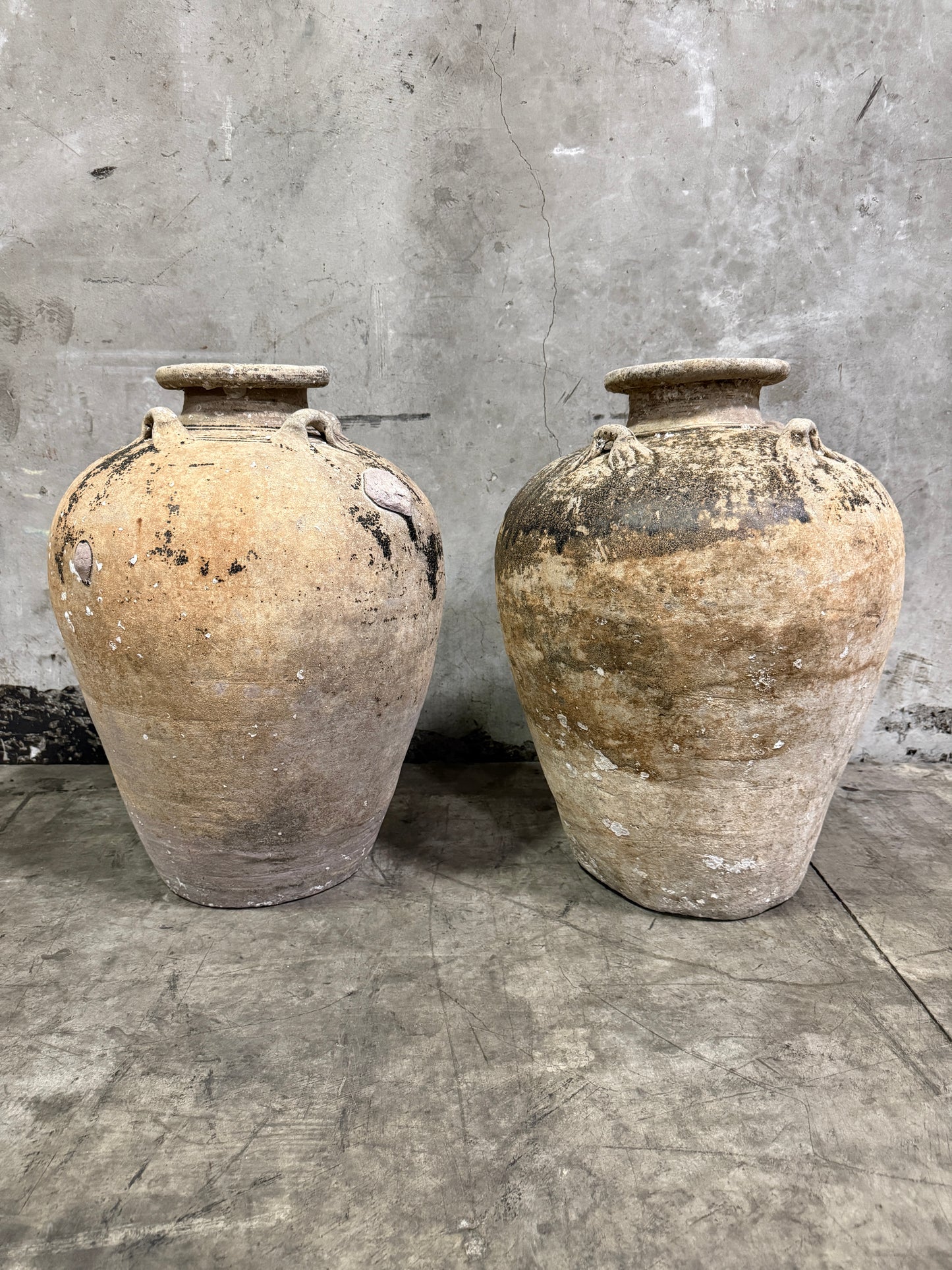 Pair of Antique Mediterranean Terracotta Olive Jars, c. 1880