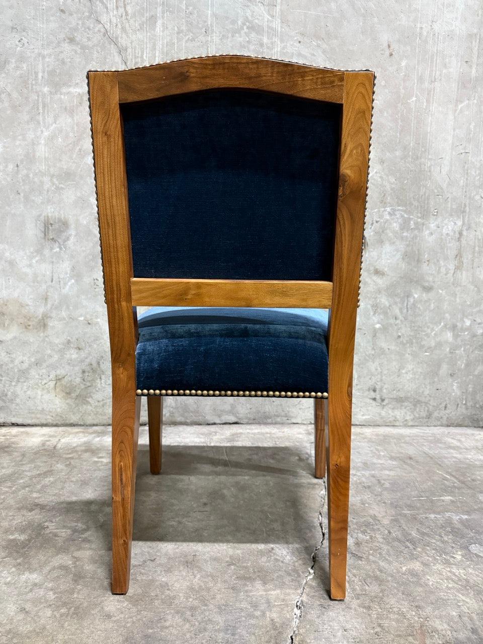 Set of 24 Michael S. Smith Dining Side Chairs in Velvet with Nailhead Trim — Commissioned for George Clooney, 2010